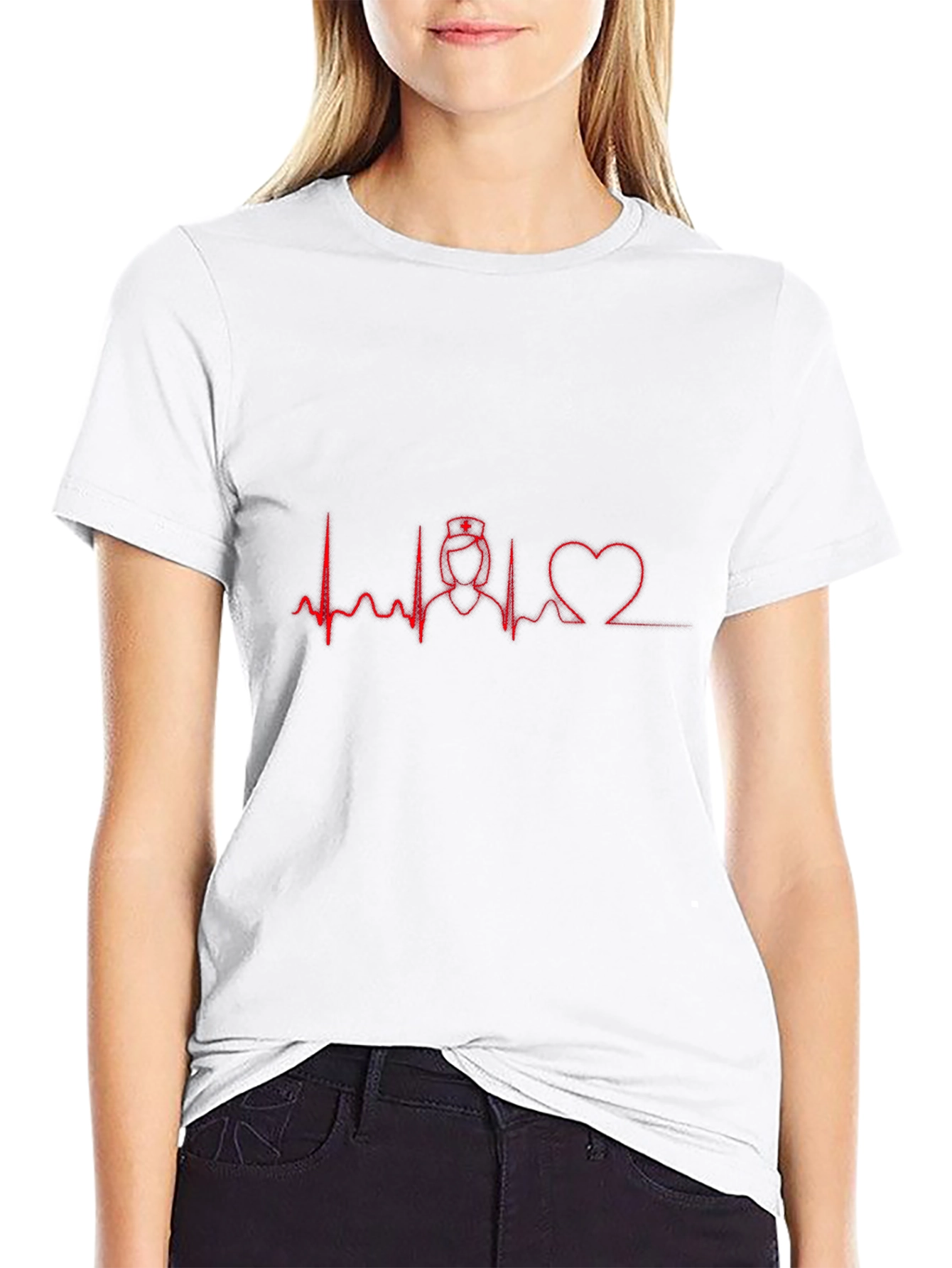Nurse Heartbeat Graphic Tee - Black