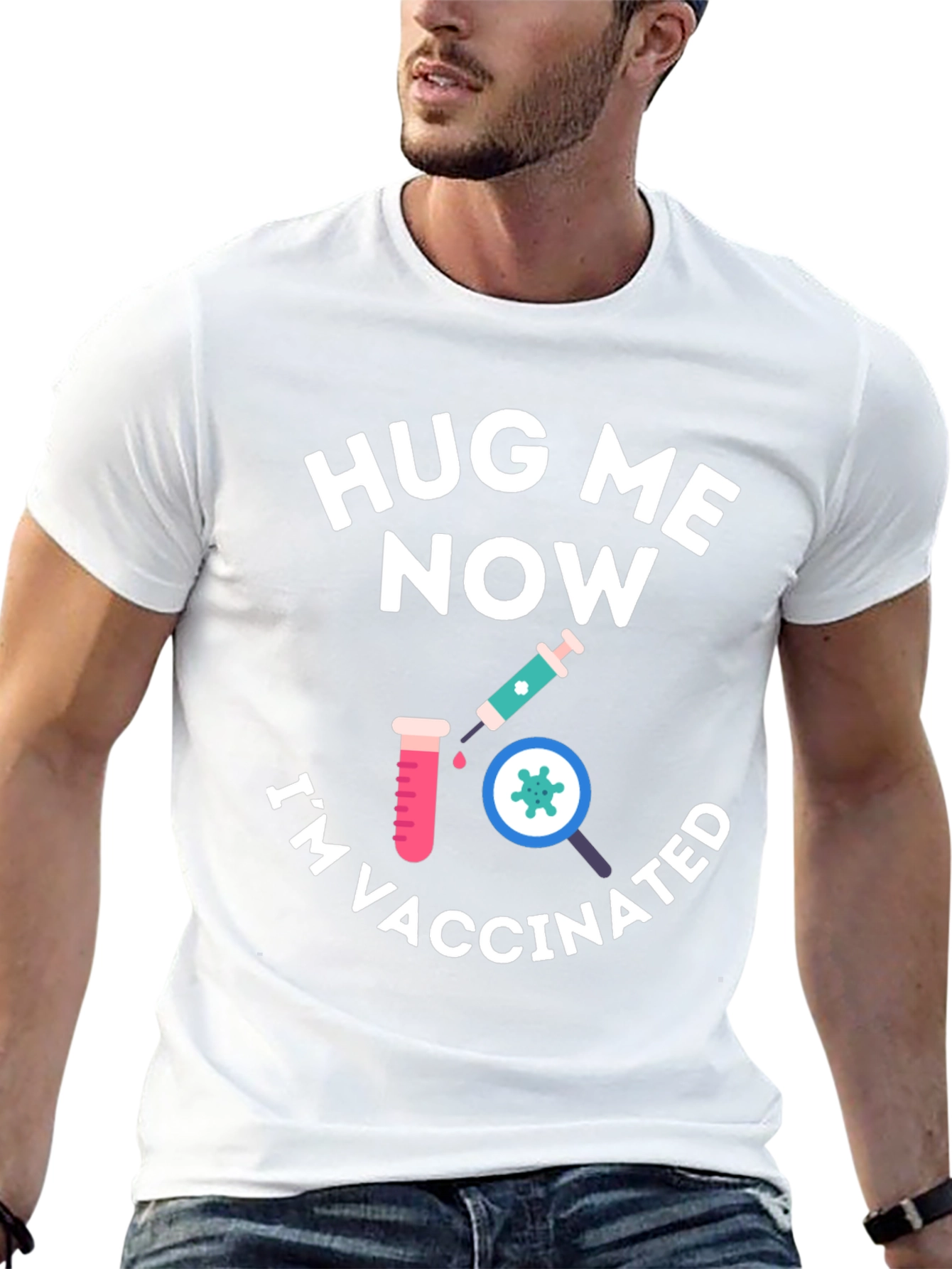 Hug Me Now Im Vaccinated Black T-Shirt