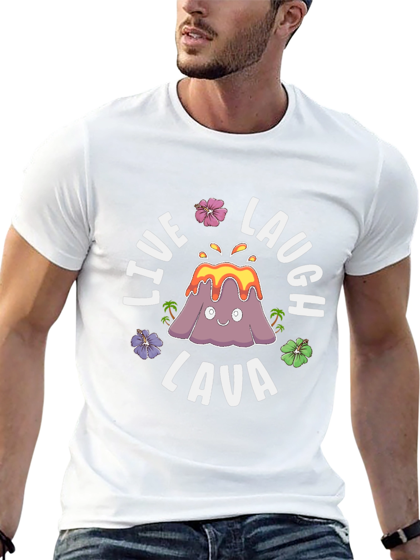 Live Laugh Lava Funny Volcano Graphic T-Shirt