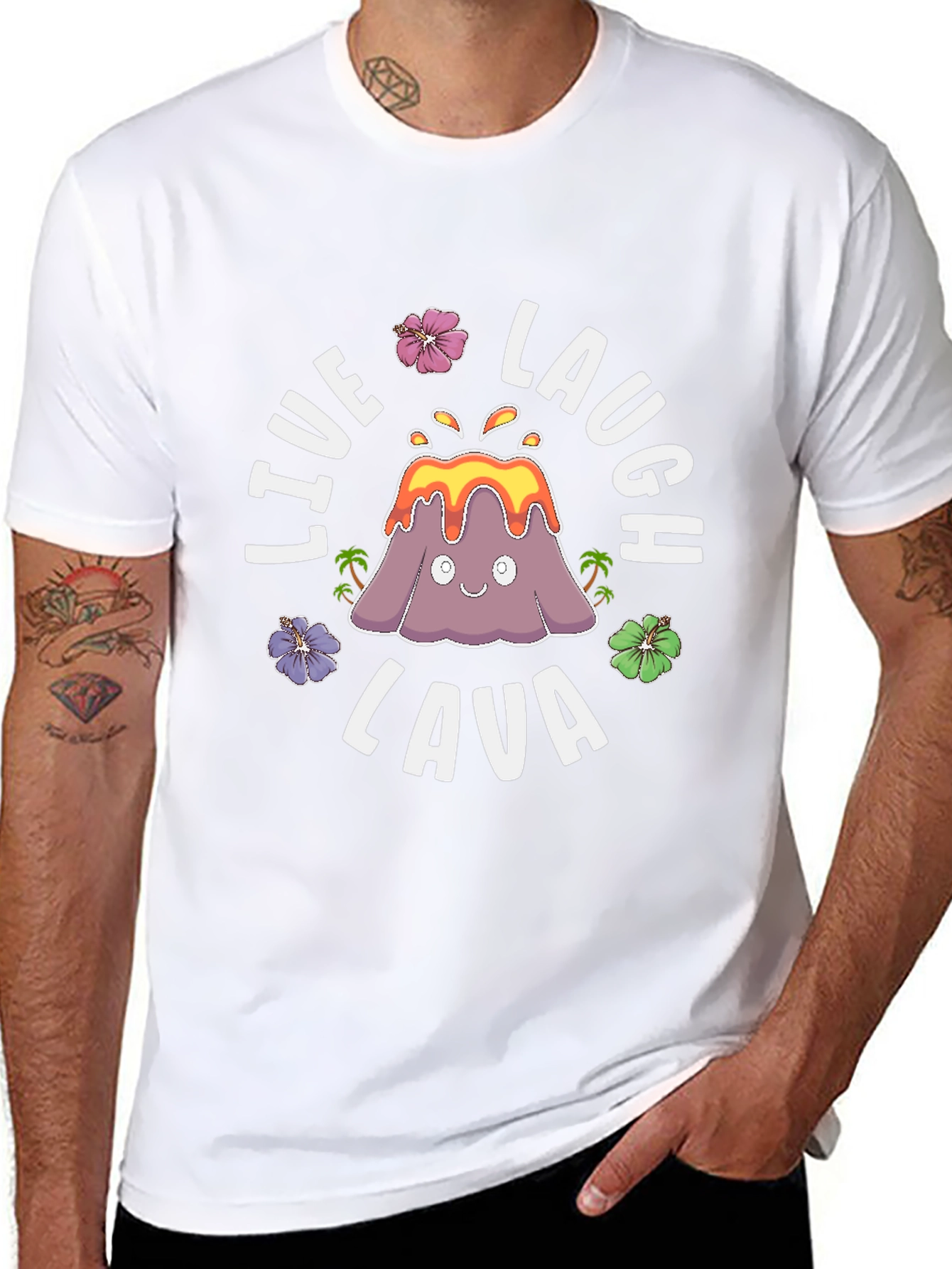 Live Laugh Lava Funny Volcano Graphic T-Shirt