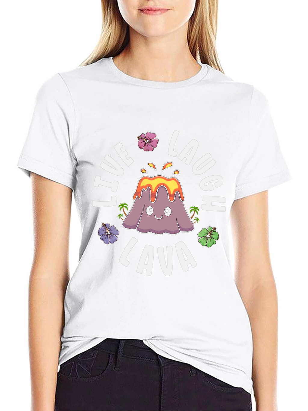 Live Laugh Lava Funny Volcano Graphic T-Shirt
