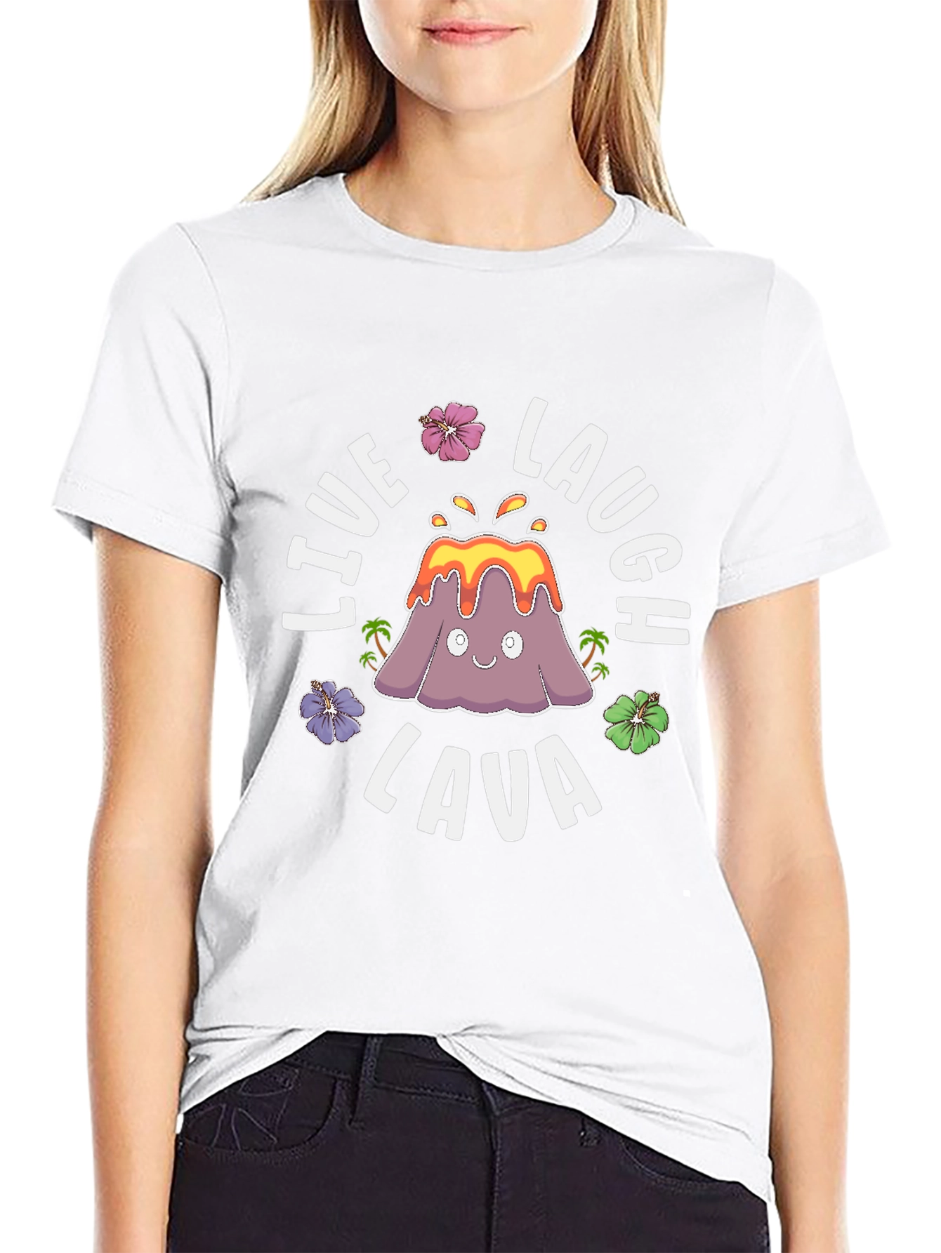 Live Laugh Lava Funny Volcano Graphic T-Shirt