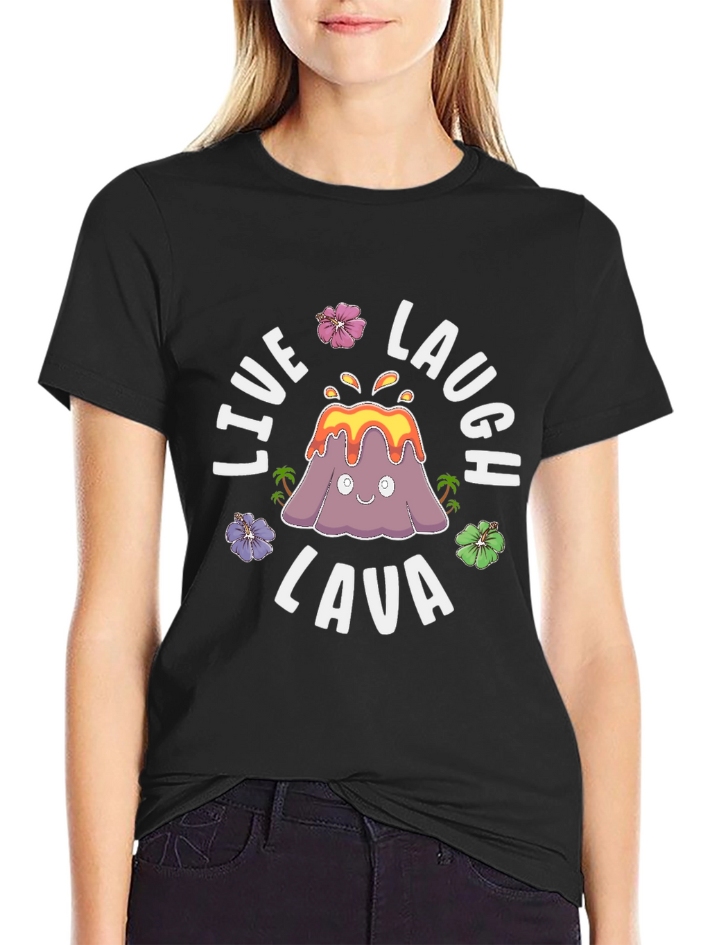 Live Laugh Lava Funny Volcano Graphic T-Shirt