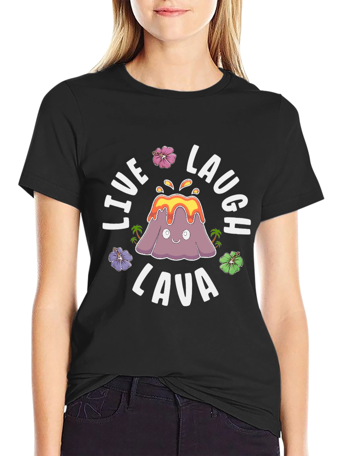 Live Laugh Lava Funny Volcano Graphic T-Shirt
