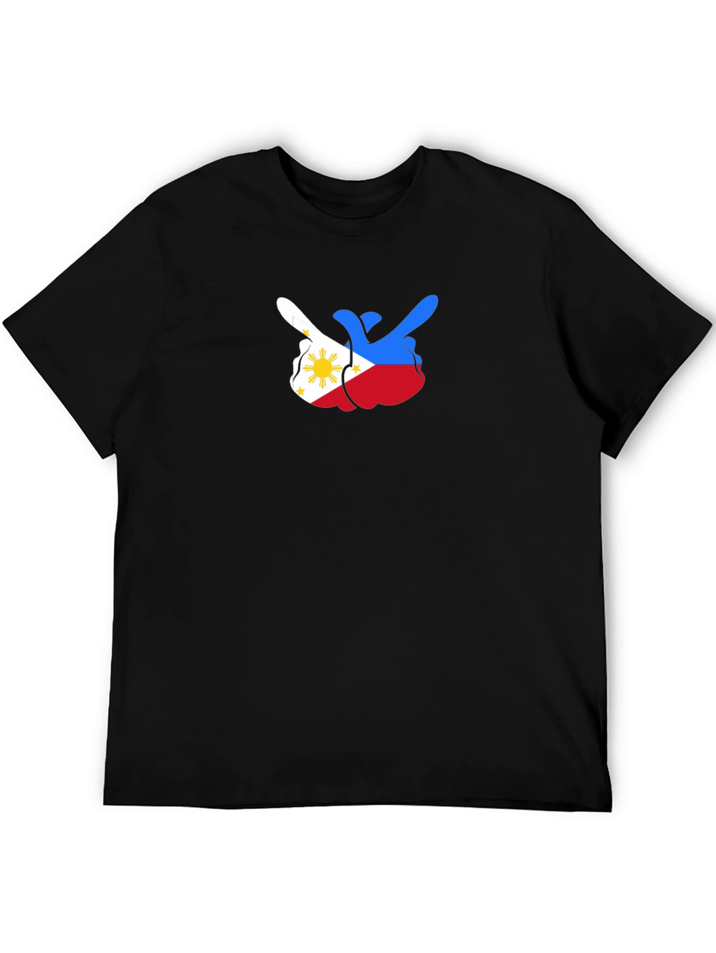 Philippines Flag Middle Finger Black Tee
