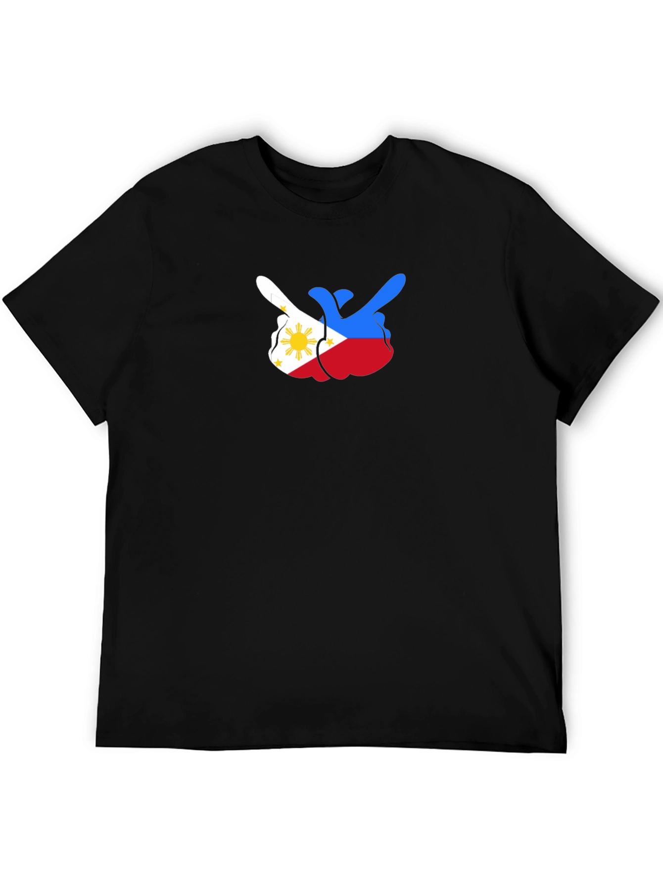 Philippines Flag Middle Finger Black Tee