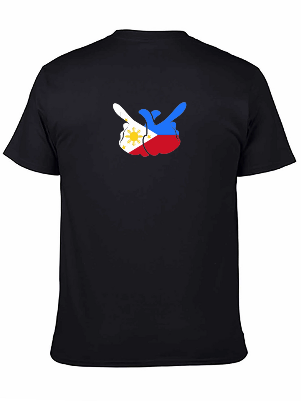Philippines Flag Middle Finger Black Tee