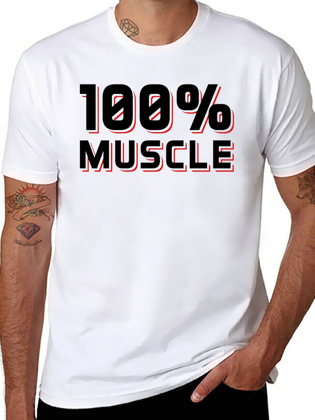 100% Muscle Black Graphic T-Shirt