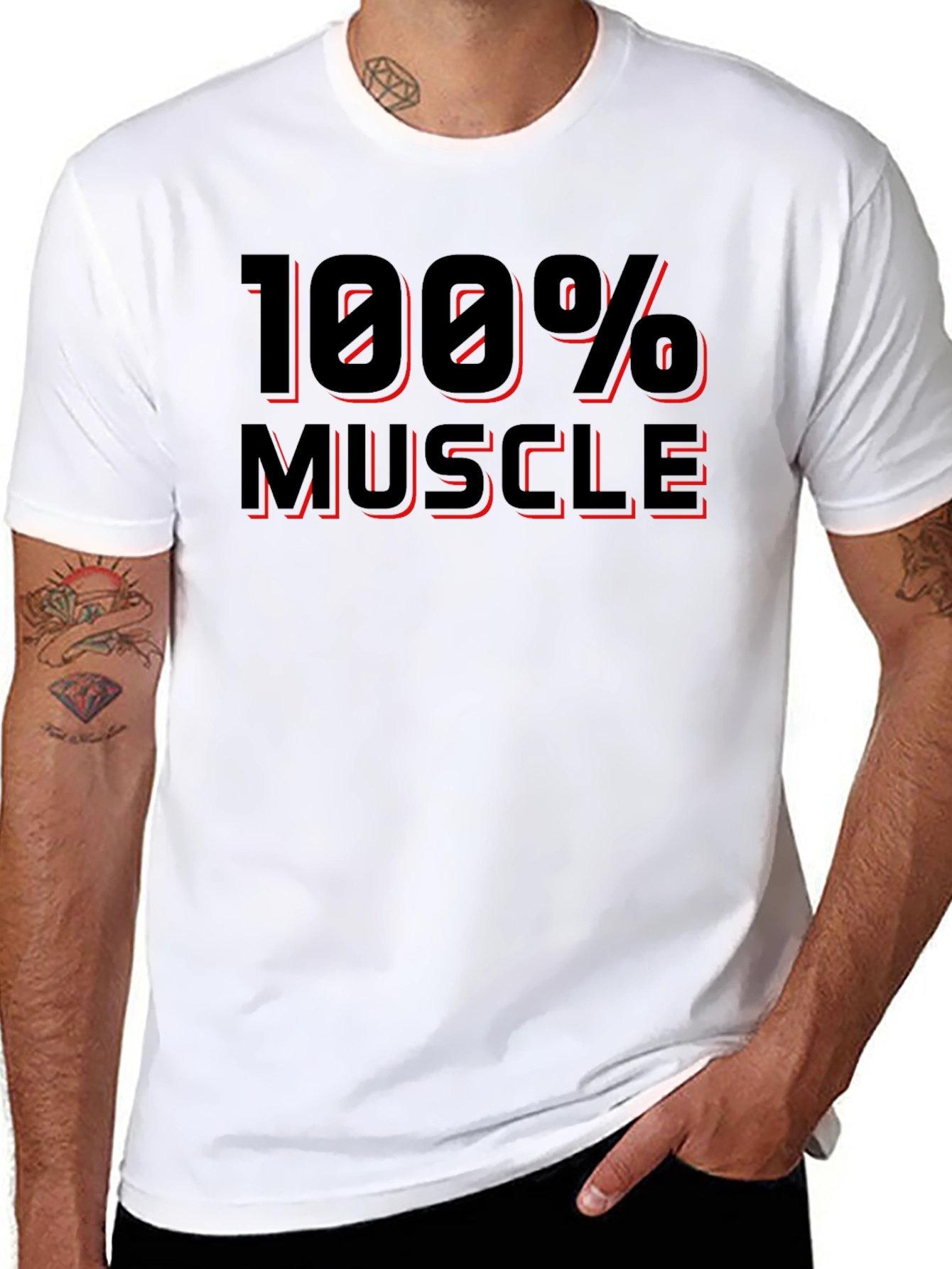 100% Muscle Black Graphic T-Shirt