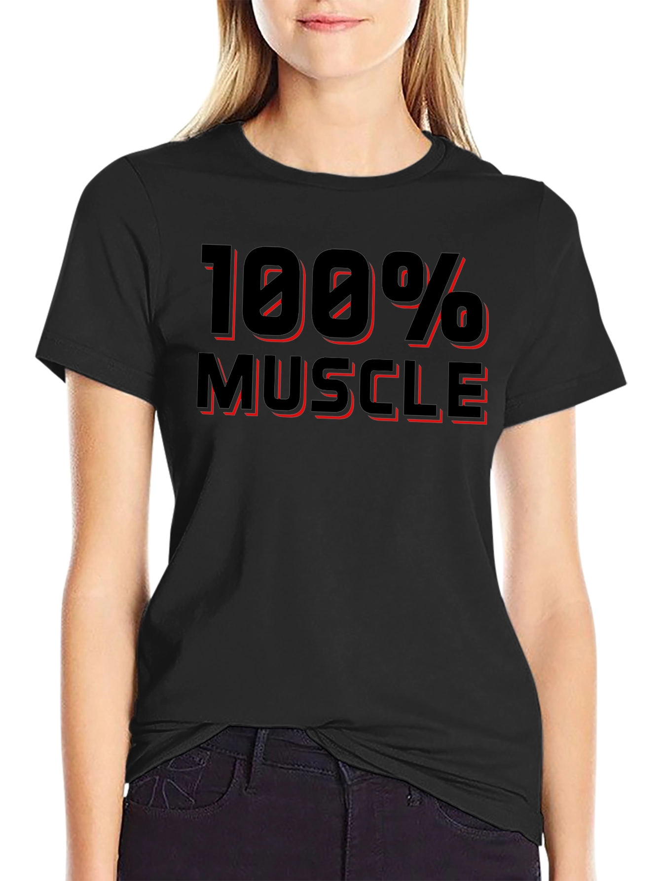 100% Muscle Black Graphic T-Shirt