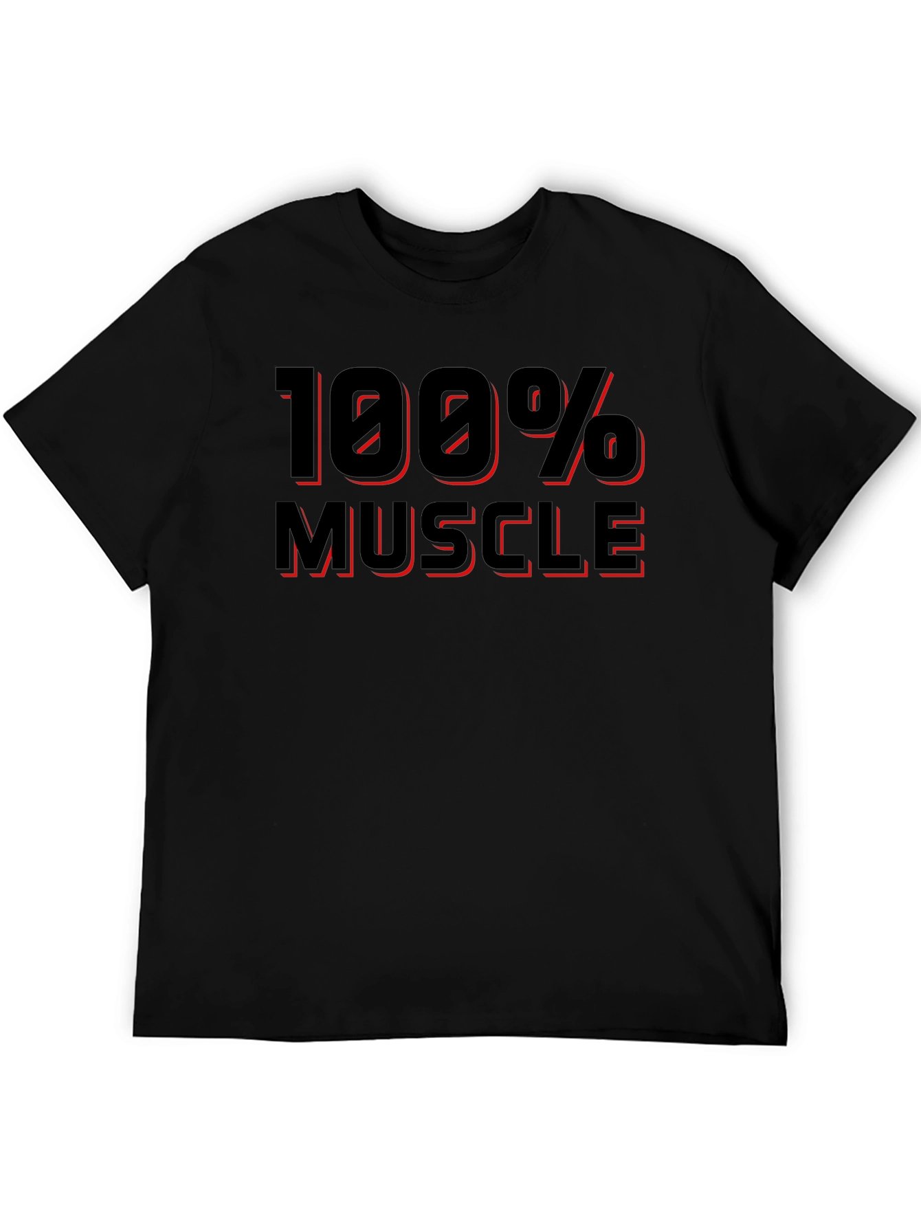 100% Muscle Black Graphic T-Shirt