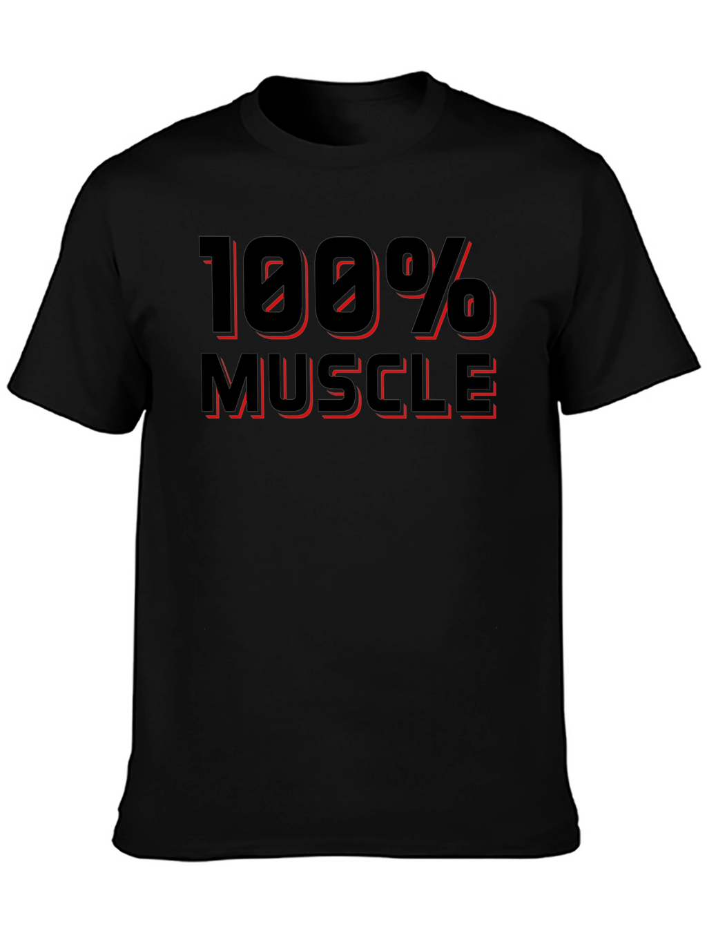100% Muscle Black Graphic T-Shirt