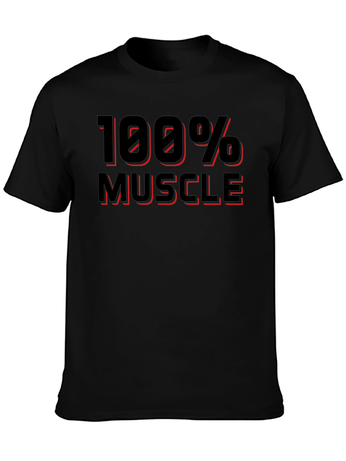 100% Muscle Black Graphic T-Shirt