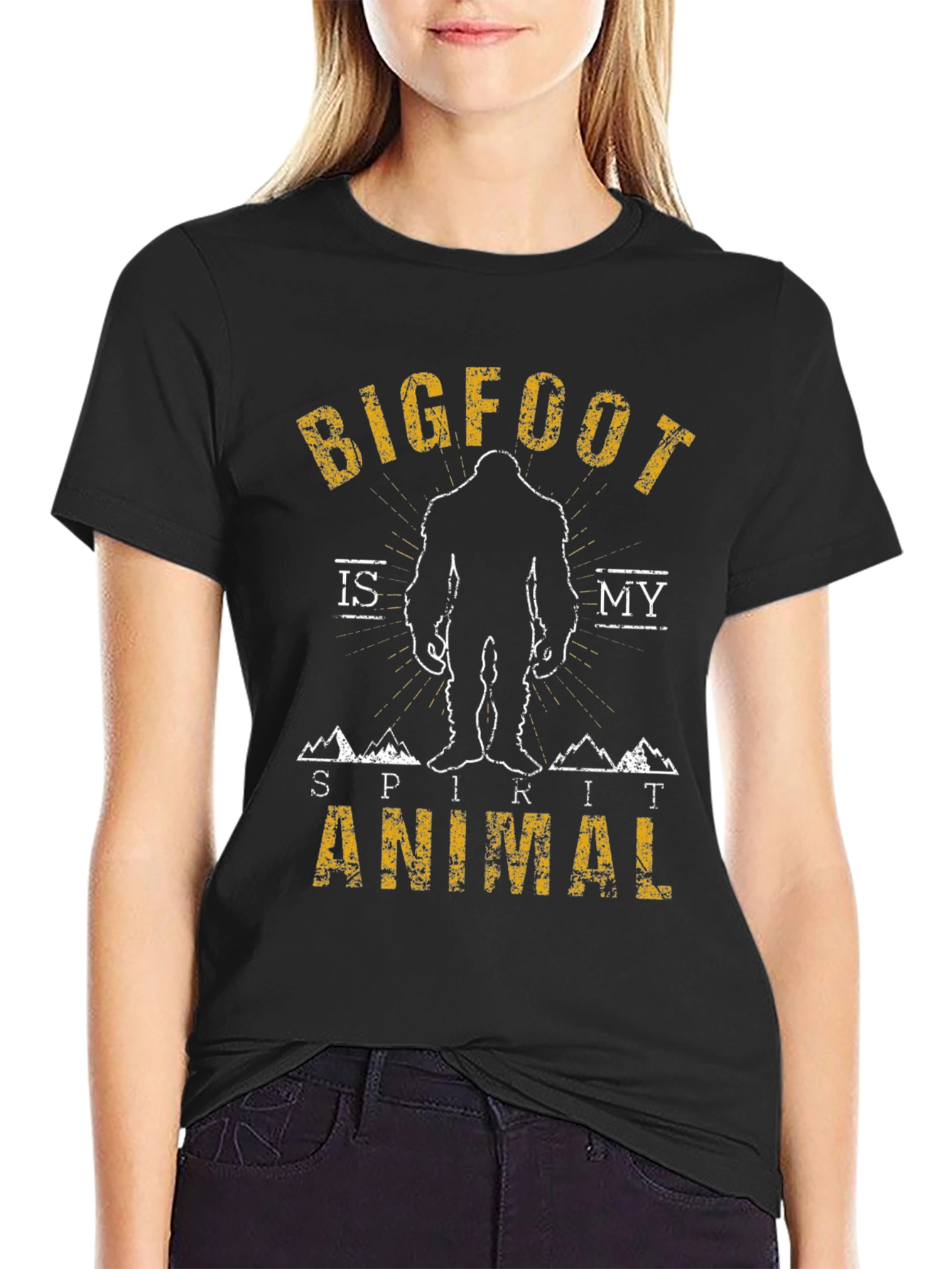 Bigfoot is My Spirit Animal T-Shirt - Black