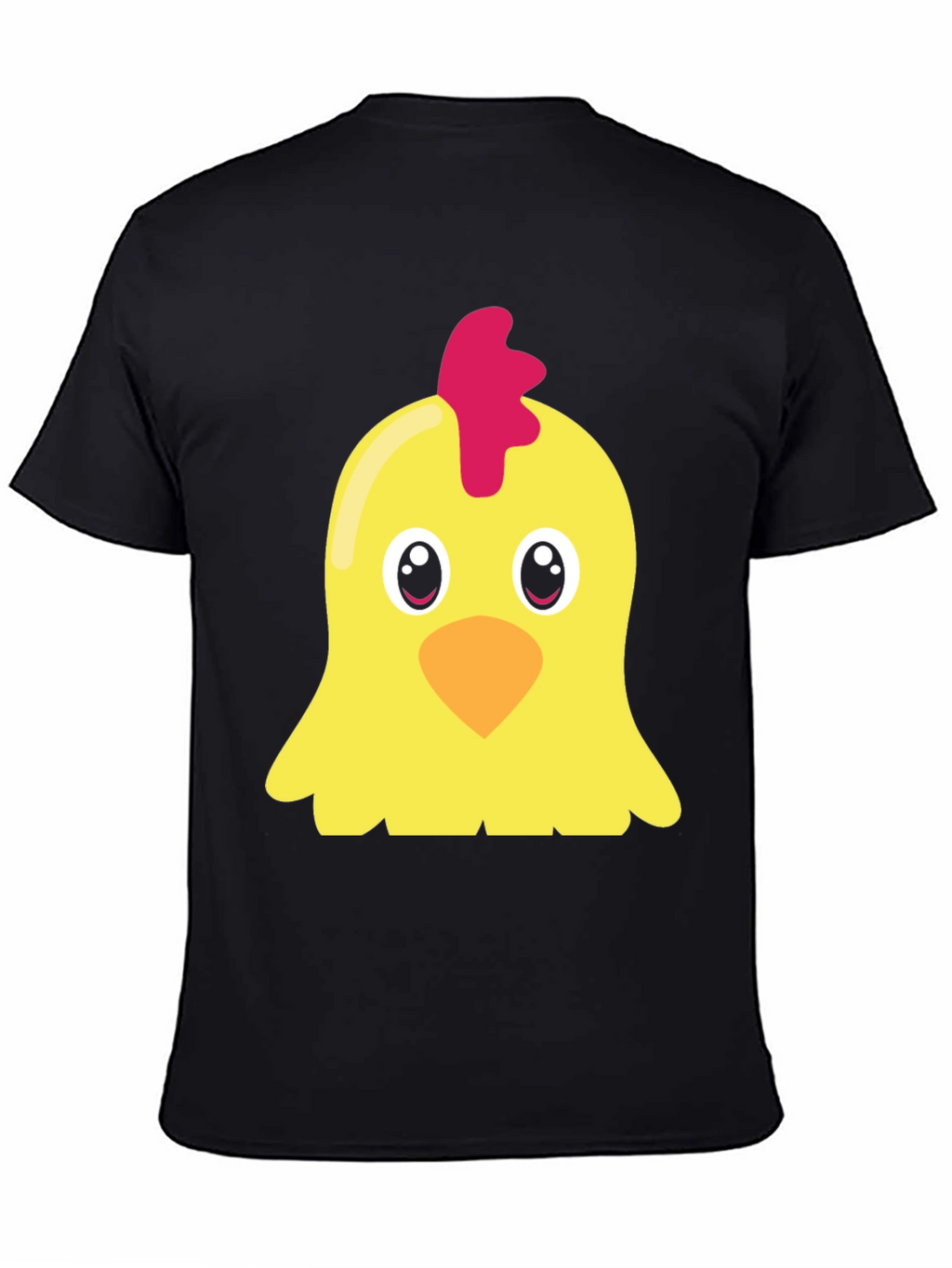 Cute Chicken Graphic T-Shirt - Black Short Sleeve