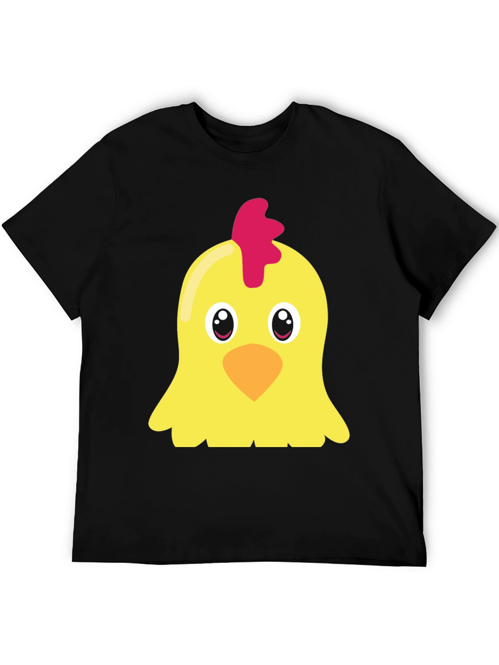 Cute Chicken Graphic T-Shirt - Black Short Sleeve
