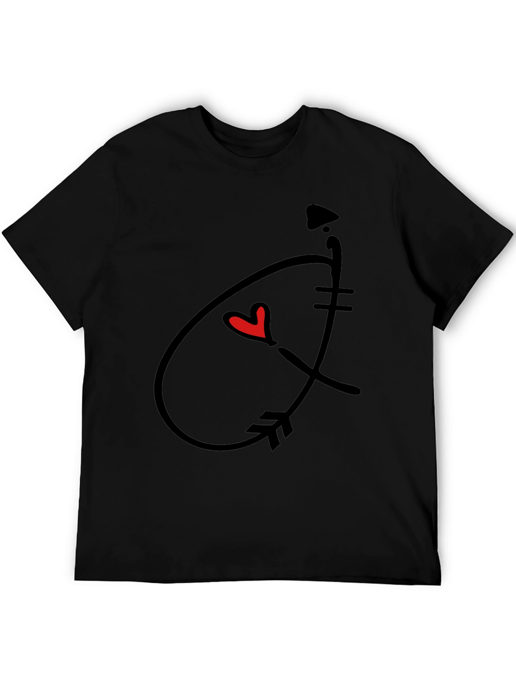 Arrow Heart Graphic Black T-Shirt