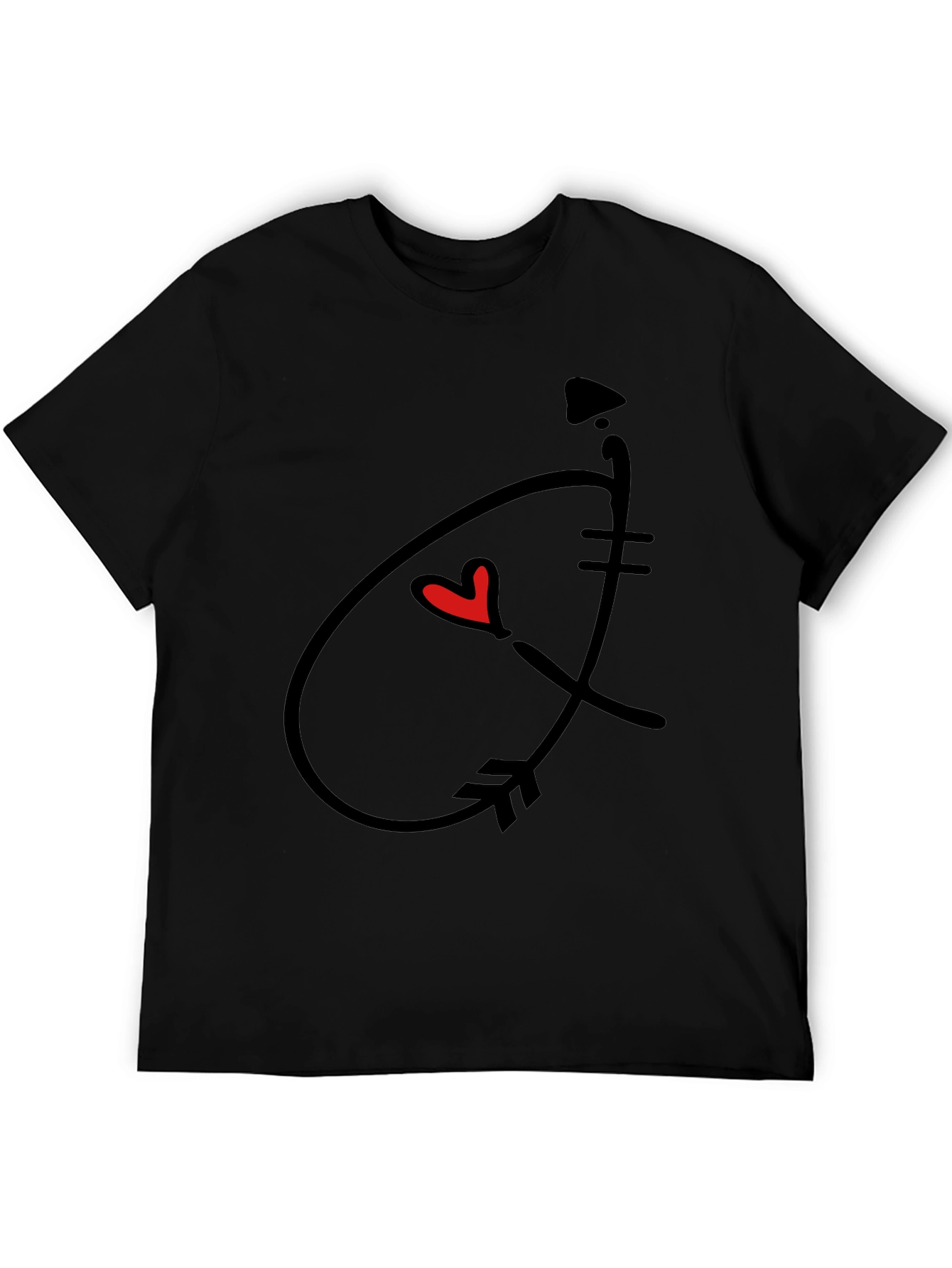 Arrow Heart Graphic Black T-Shirt