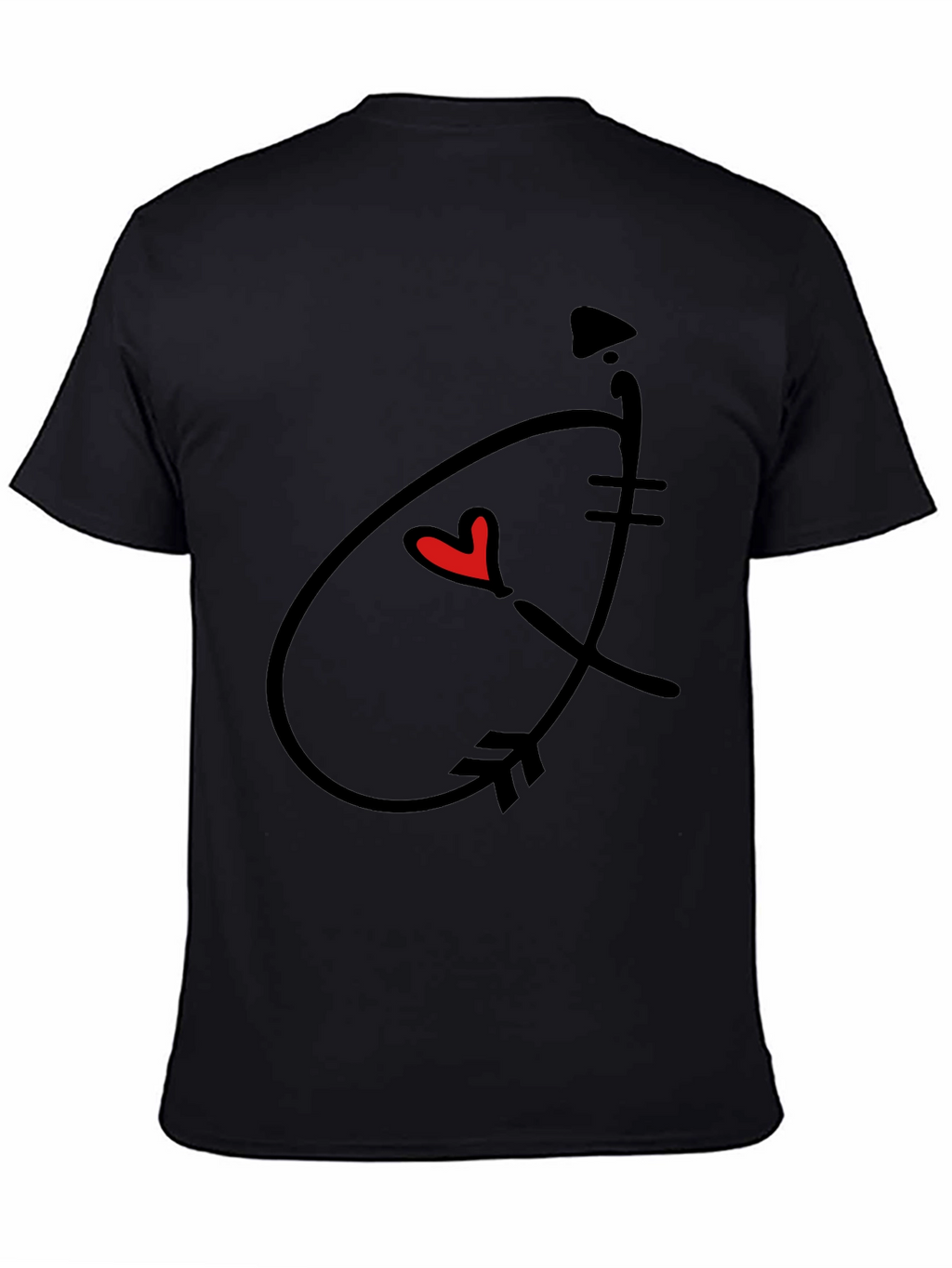 Arrow Heart Graphic Black T-Shirt