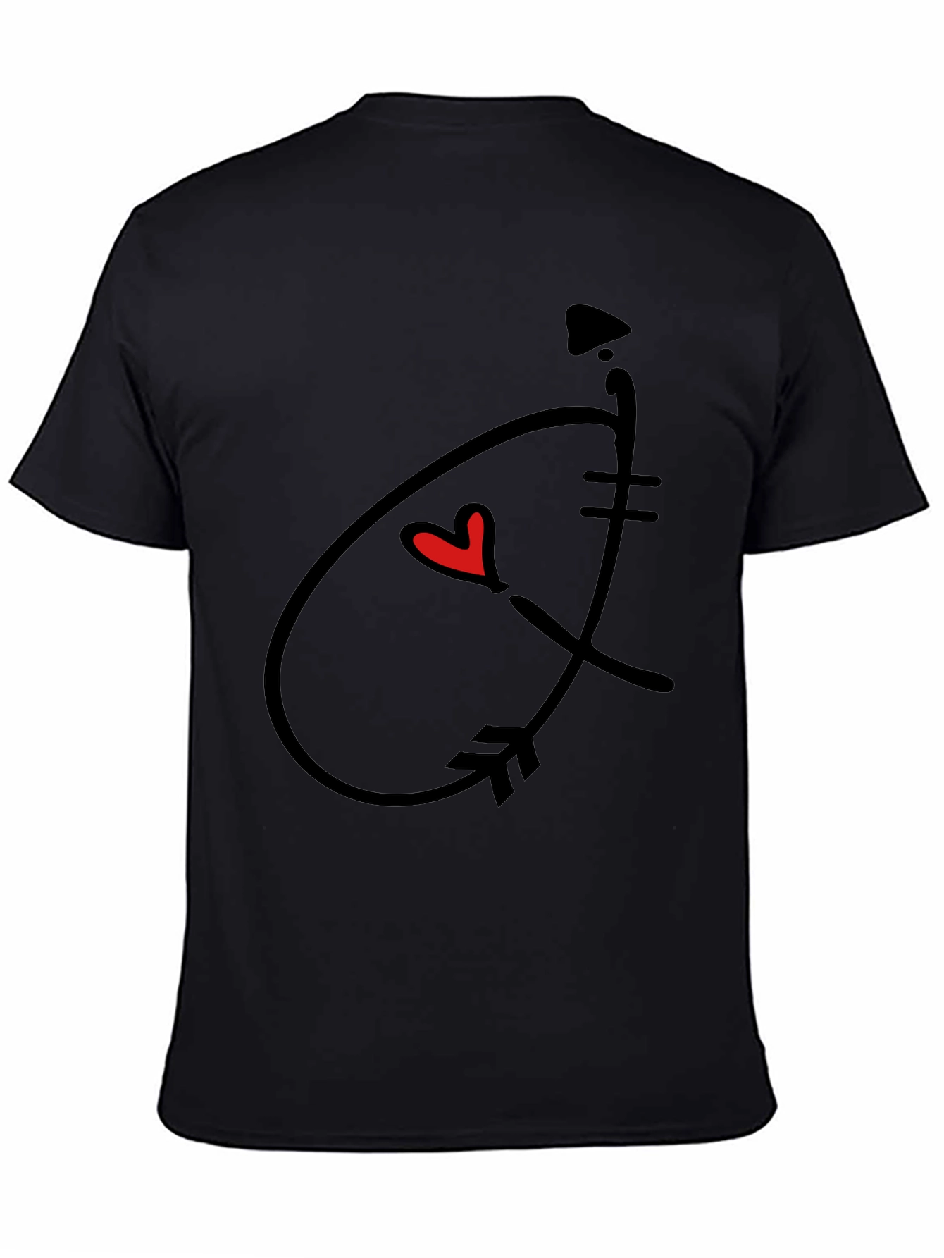 Arrow Heart Graphic Black T-Shirt
