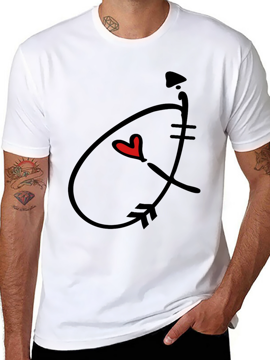 Arrow Heart Graphic Black T-Shirt