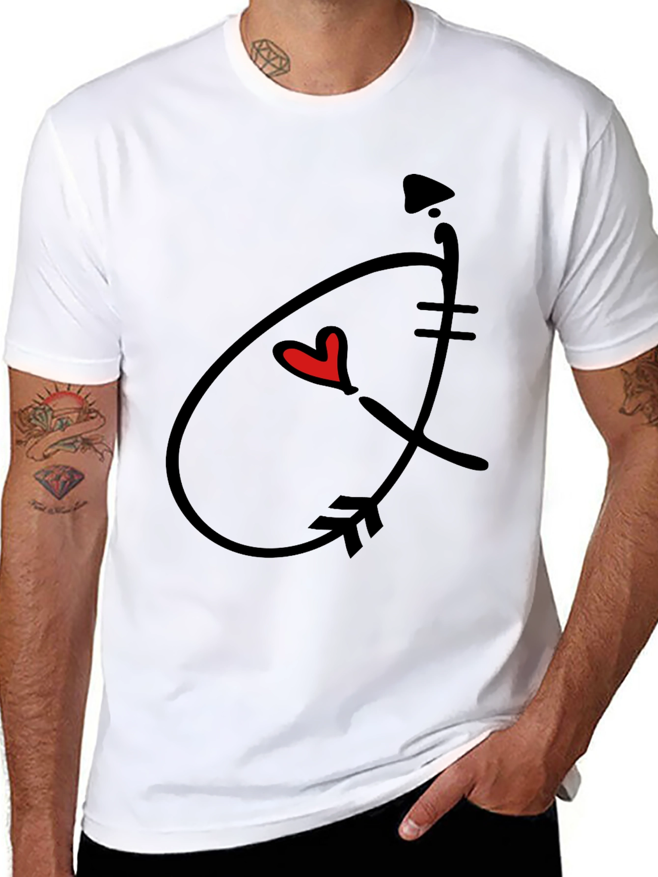 Arrow Heart Graphic Black T-Shirt