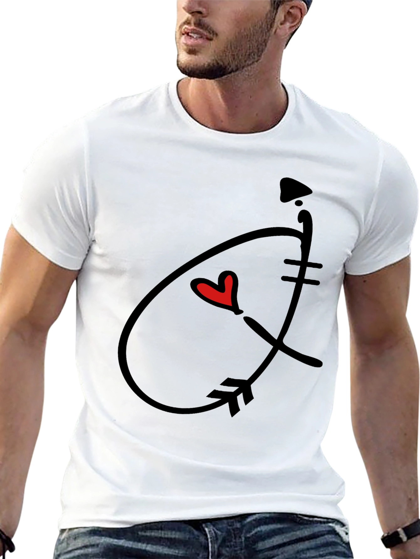 Arrow Heart Graphic Black T-Shirt