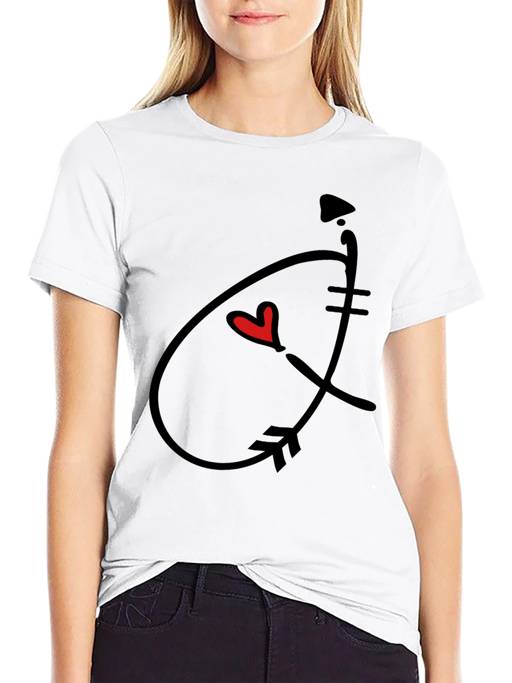 Arrow Heart Graphic Black T-Shirt