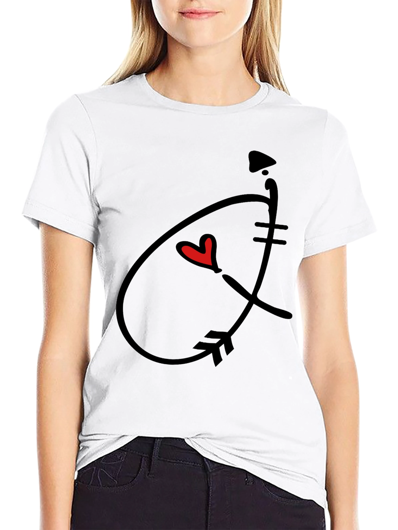 Arrow Heart Graphic Black T-Shirt
