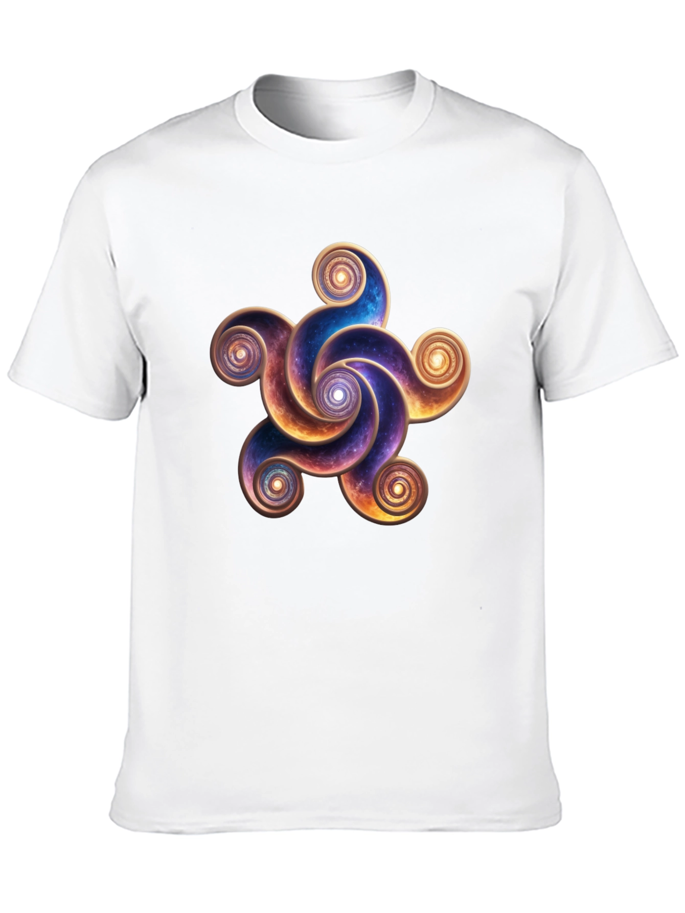 Cosmic Spiral Design Black T-Shirt