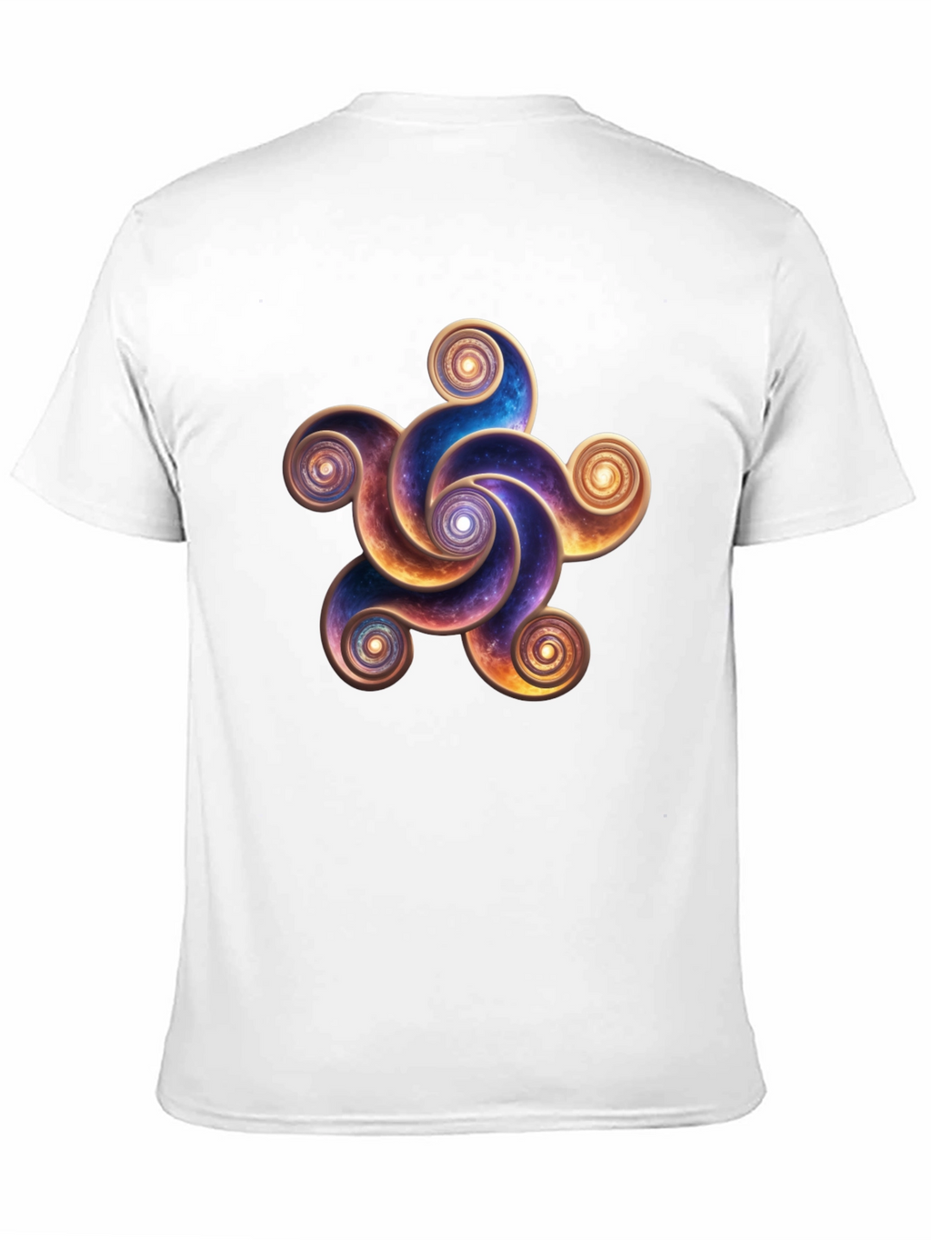Cosmic Spiral Design Black T-Shirt