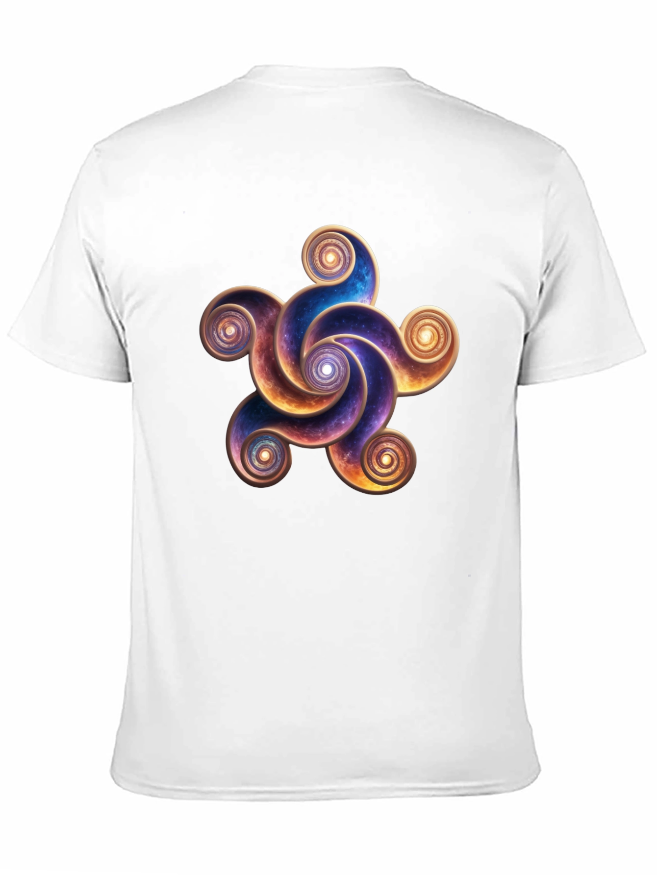 Cosmic Spiral Design Black T-Shirt