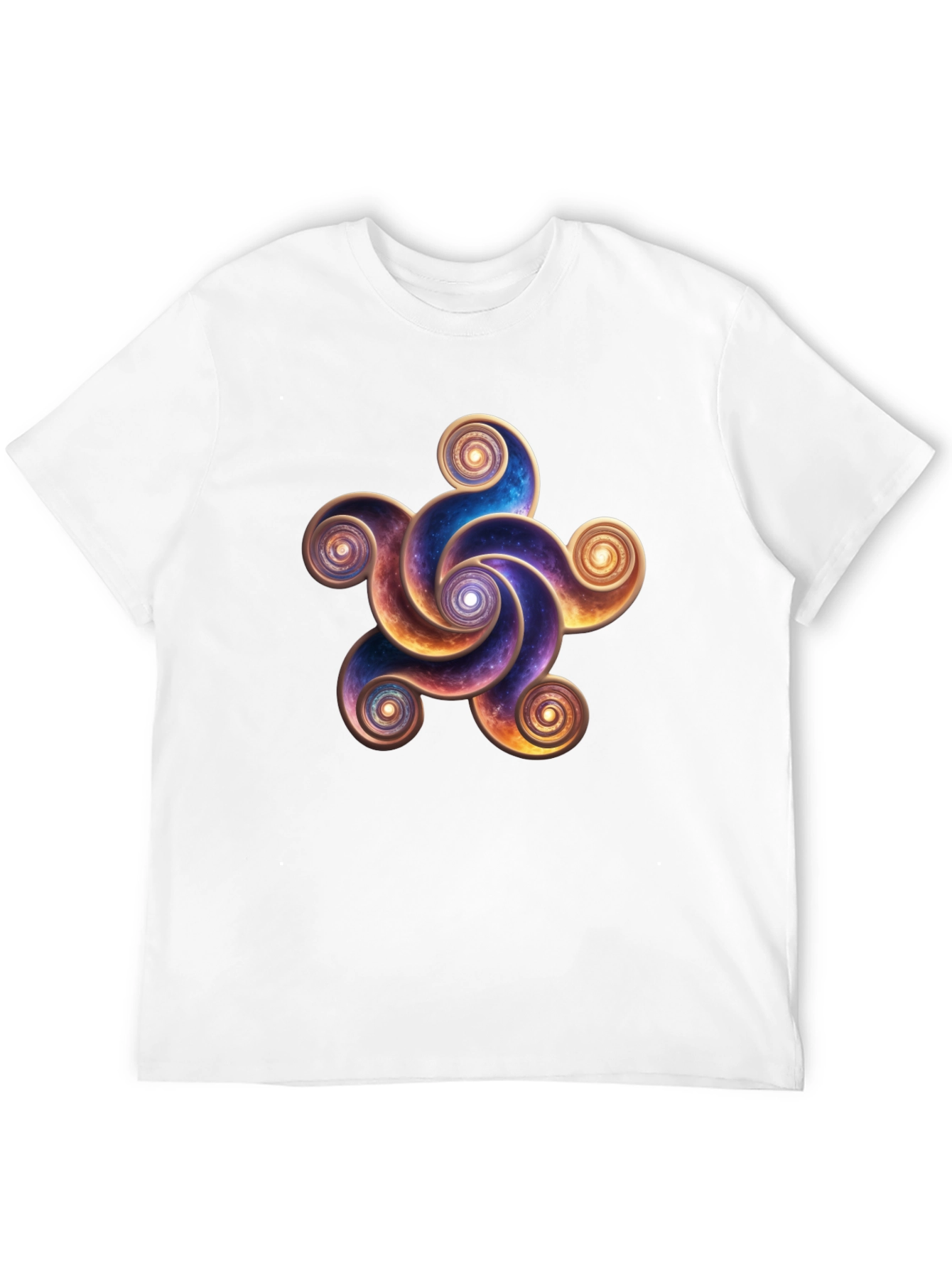 Cosmic Spiral Design Black T-Shirt
