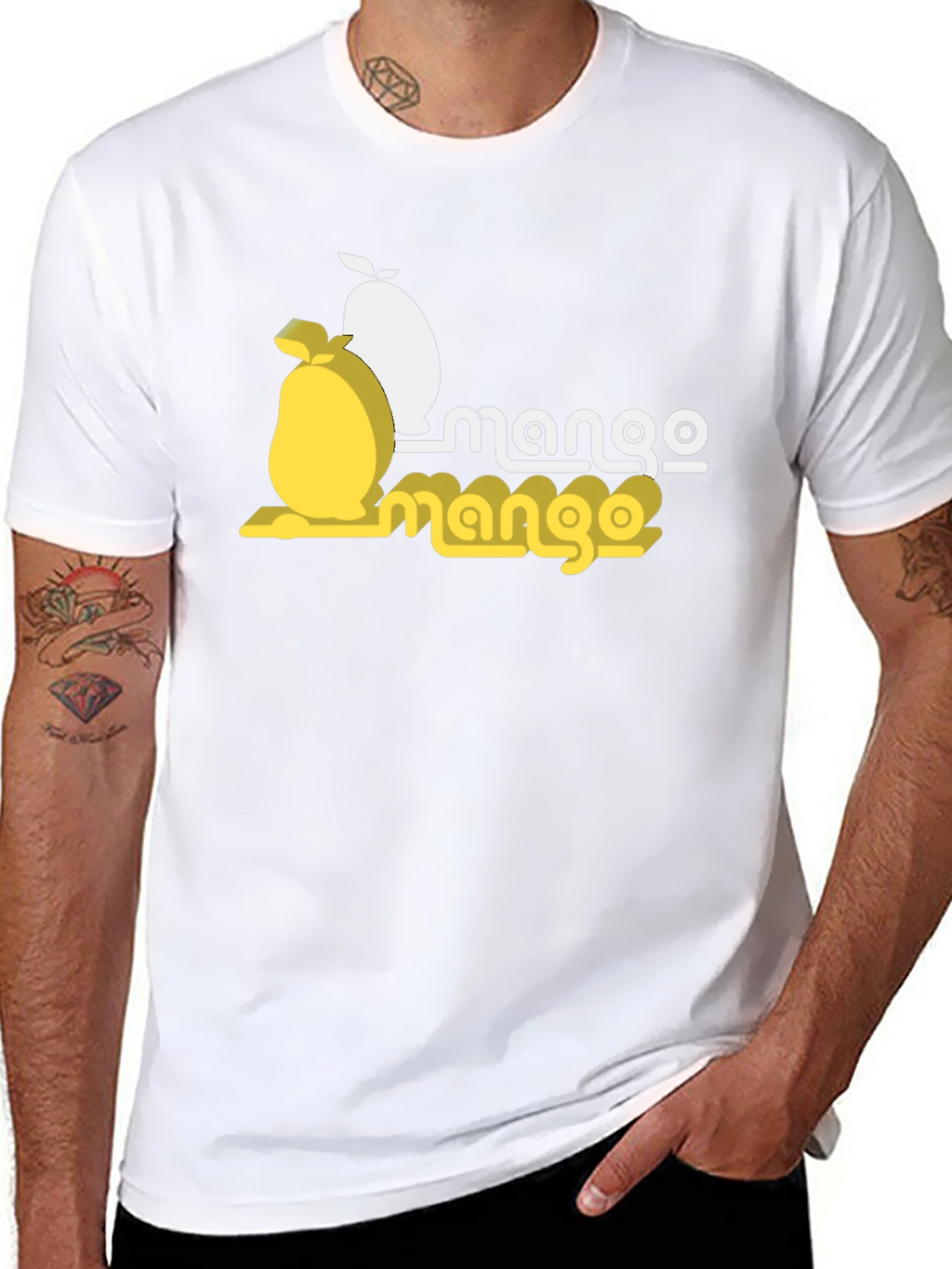Mango Graphic Tee - Casual Black T-Shirt