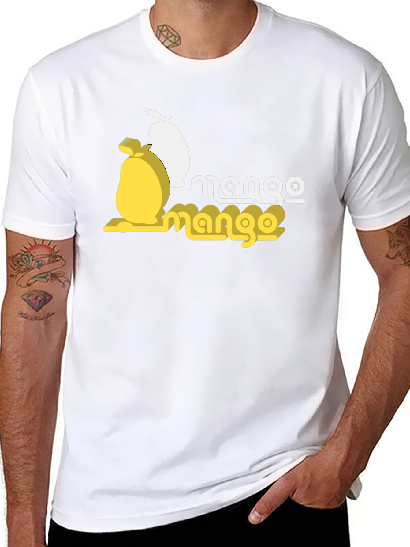 Mango Graphic Tee - Casual Black T-Shirt