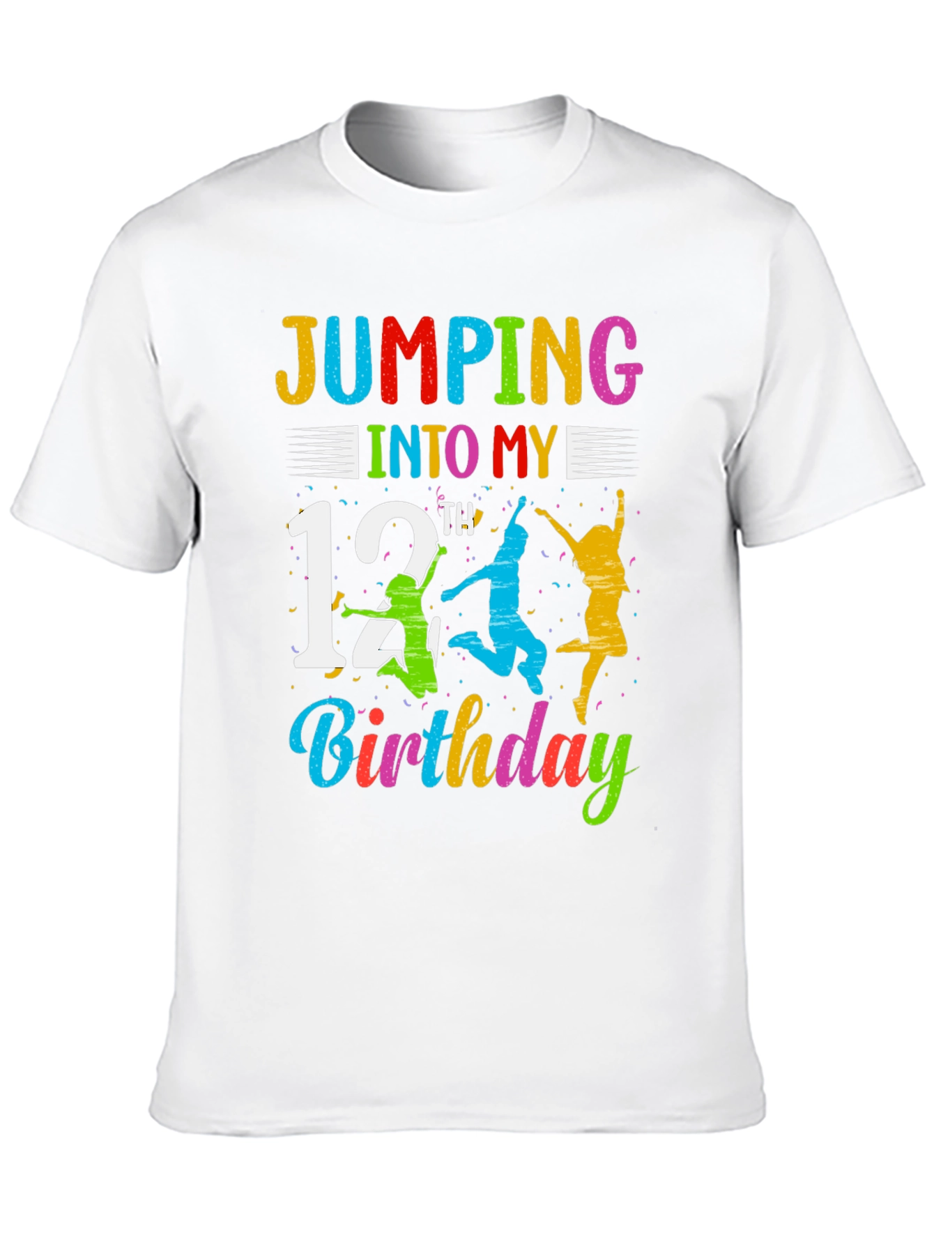 Jumping Into My 12th Birthday Black T-Shirt