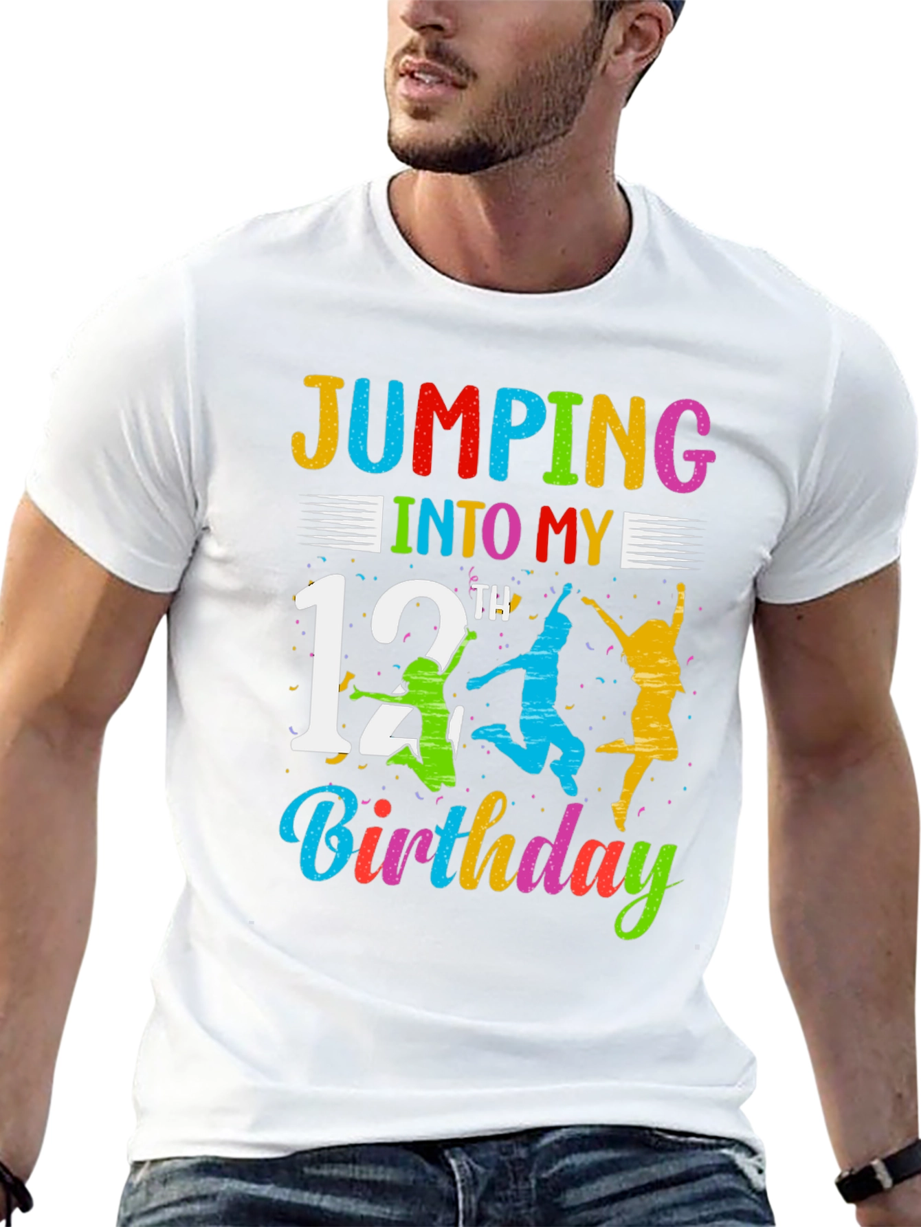 Jumping Into My 12th Birthday Black T-Shirt