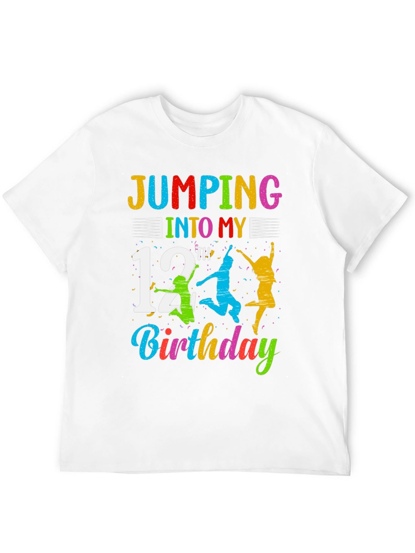 Jumping Into My 12th Birthday Black T-Shirt