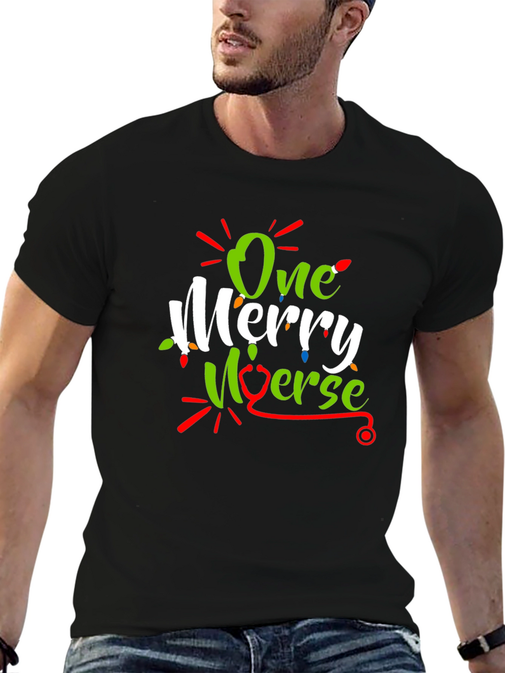 One Merry Nurse Christmas Graphic T-Shirt