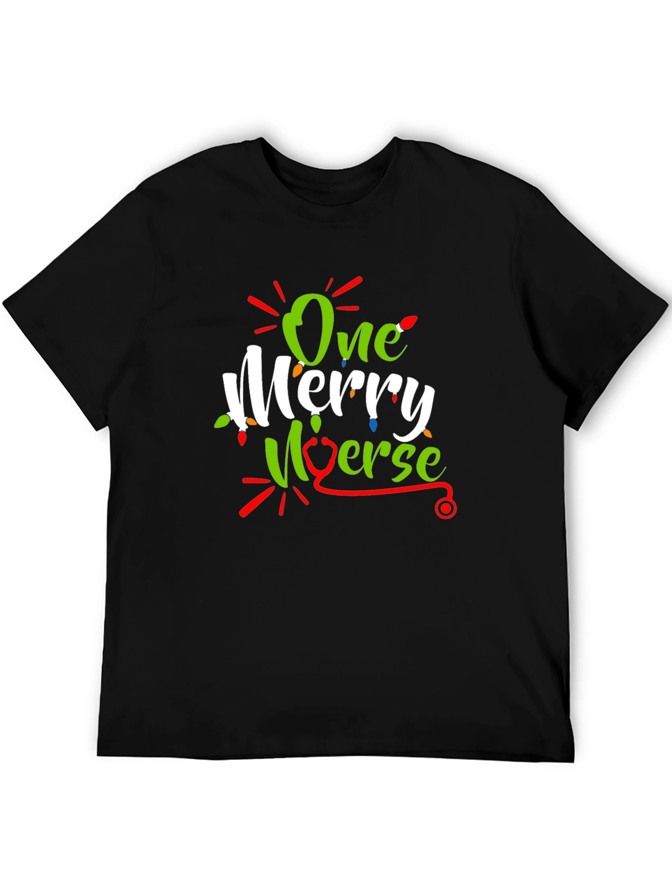 One Merry Nurse Christmas Graphic T-Shirt