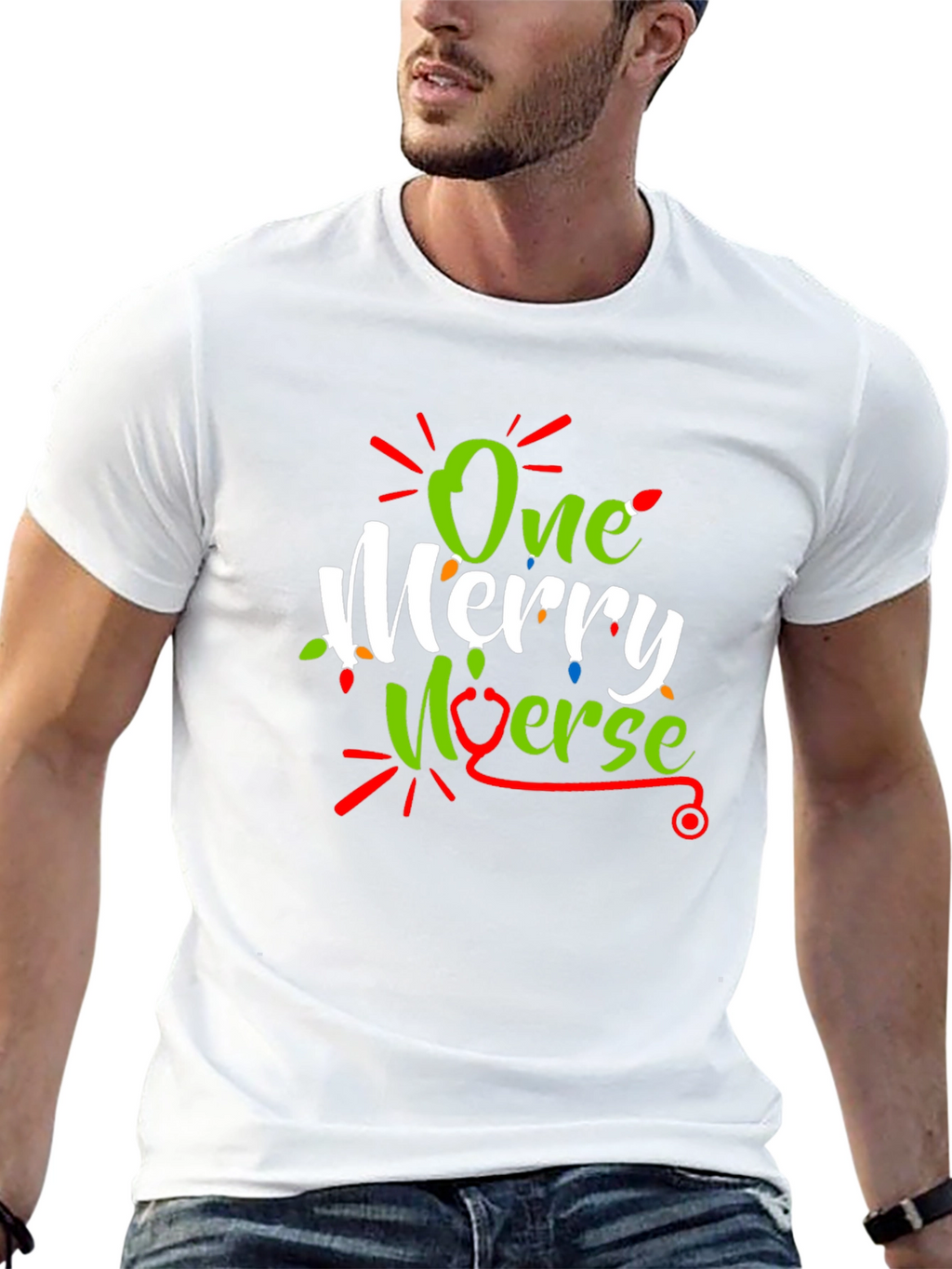 One Merry Nurse Christmas Graphic T-Shirt