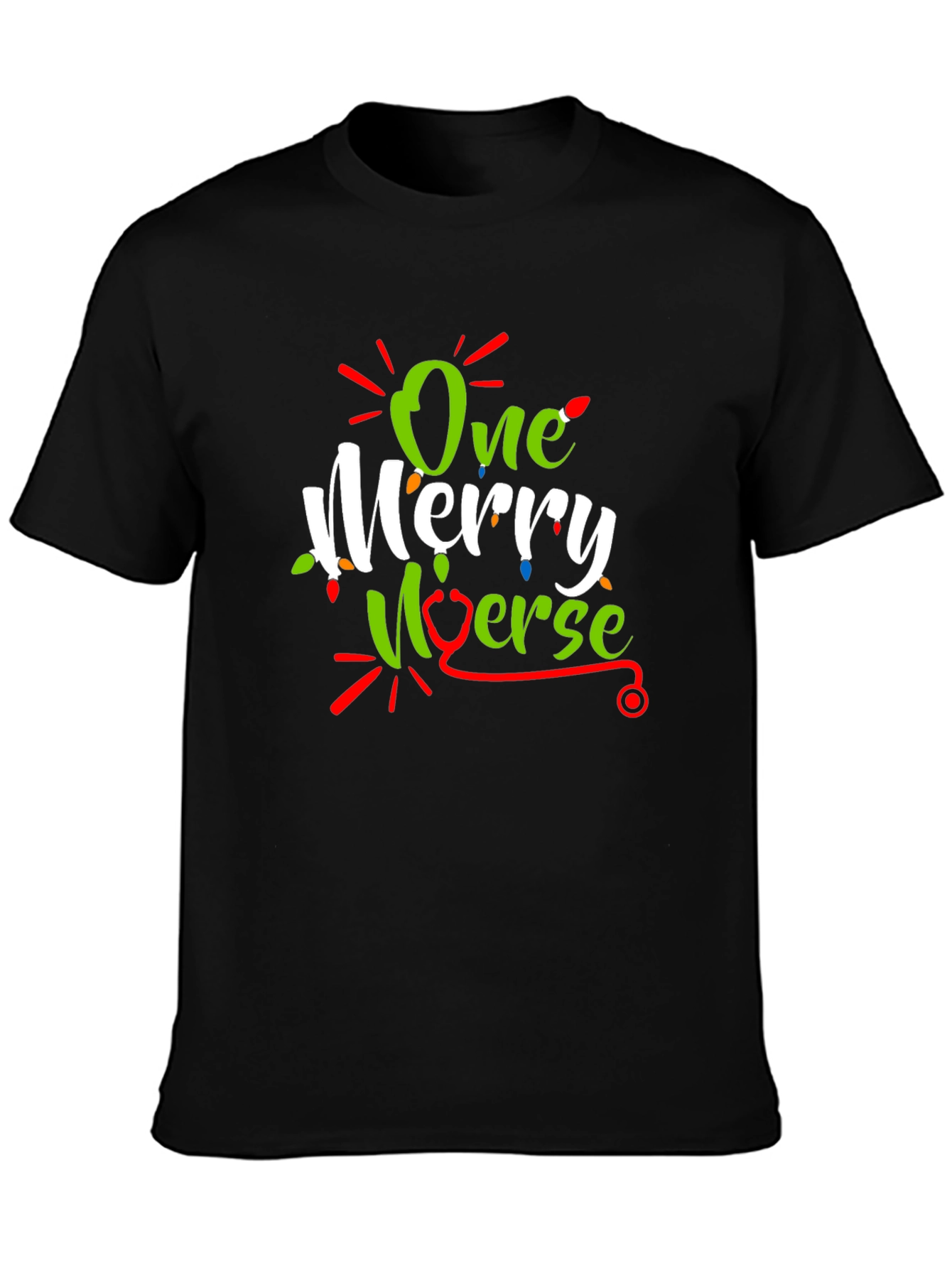 One Merry Nurse Christmas Graphic T-Shirt