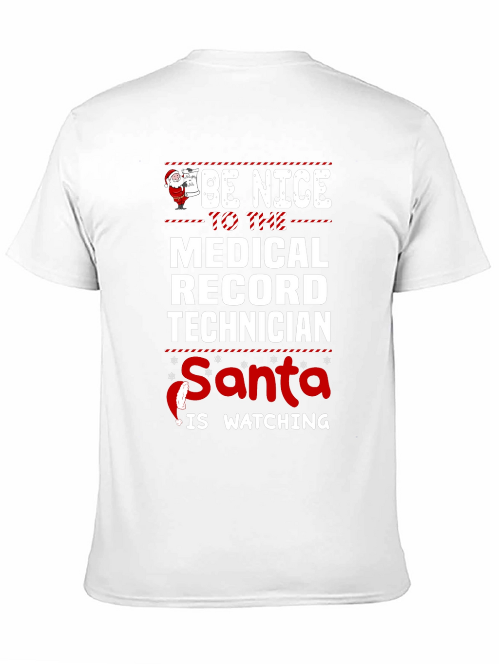 Medical Record Tech Santa Watching T-Shirt