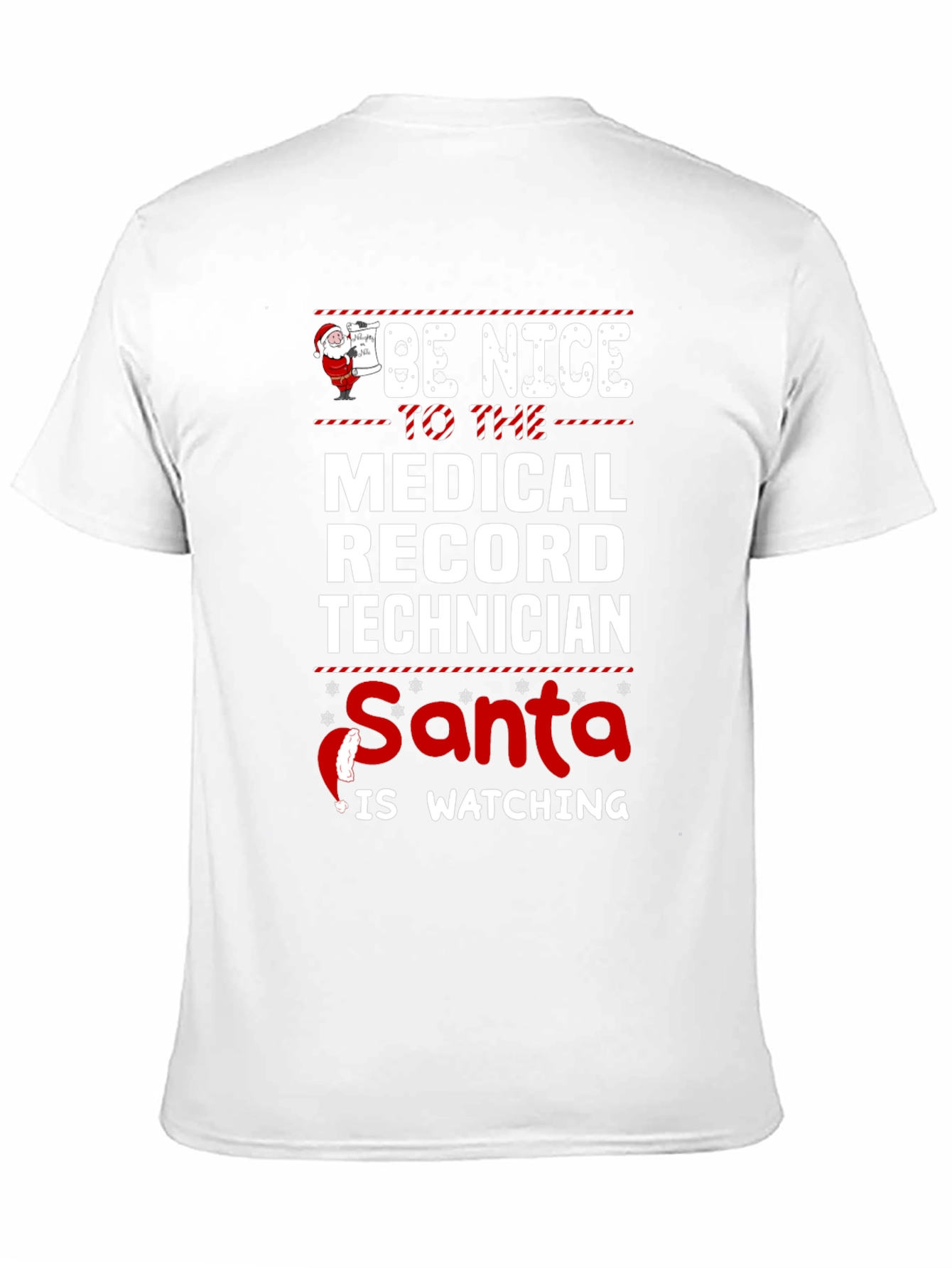 Medical Record Tech Santa Watching T-Shirt