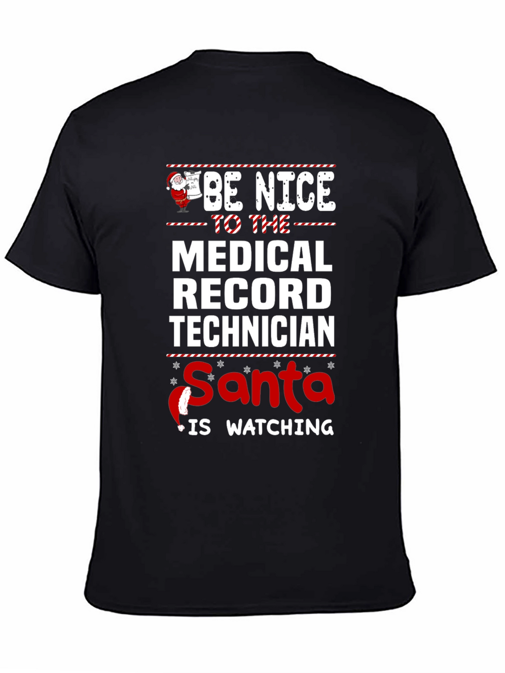 Medical Record Tech Santa Watching T-Shirt