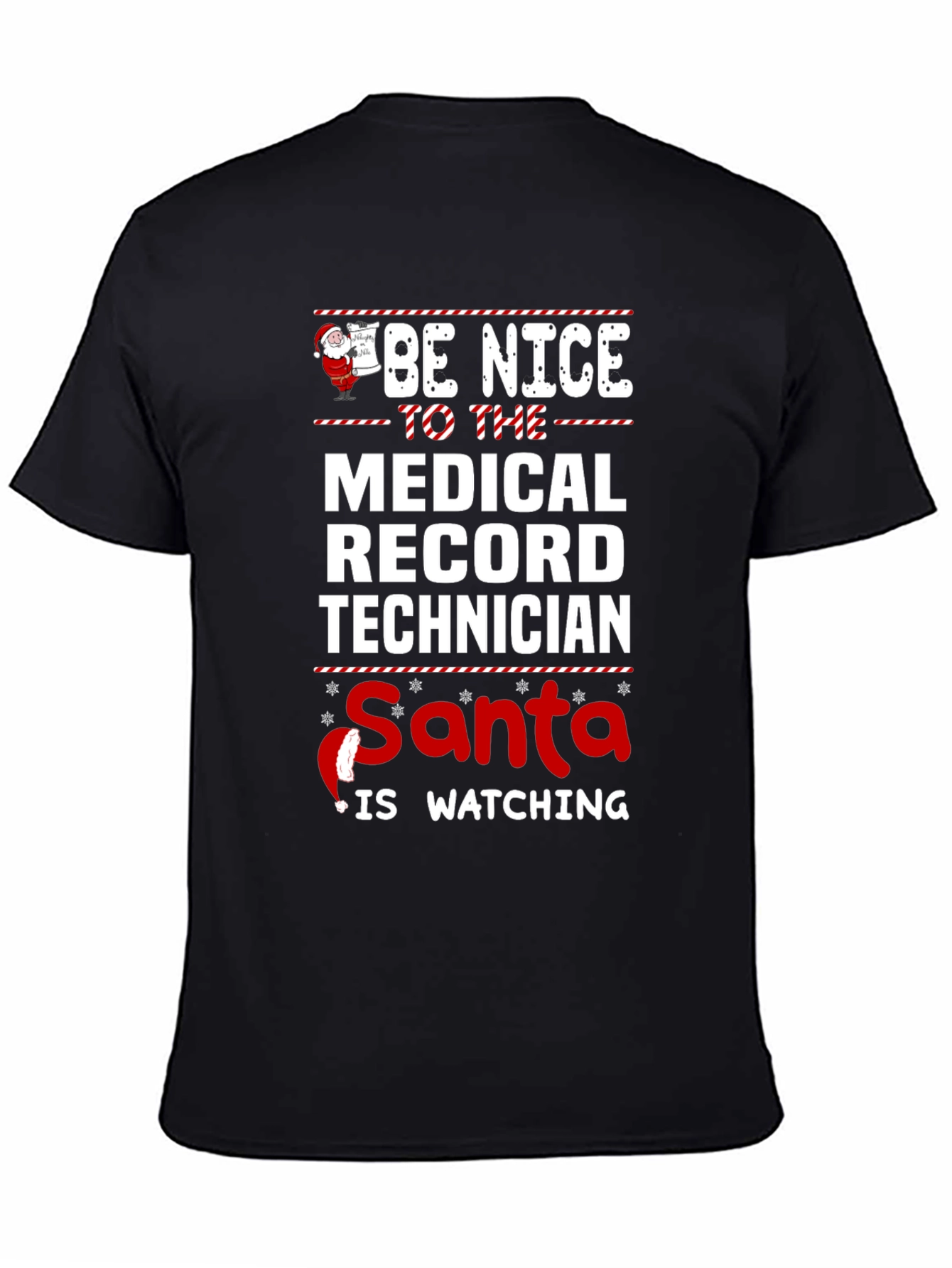 Medical Record Tech Santa Watching T-Shirt