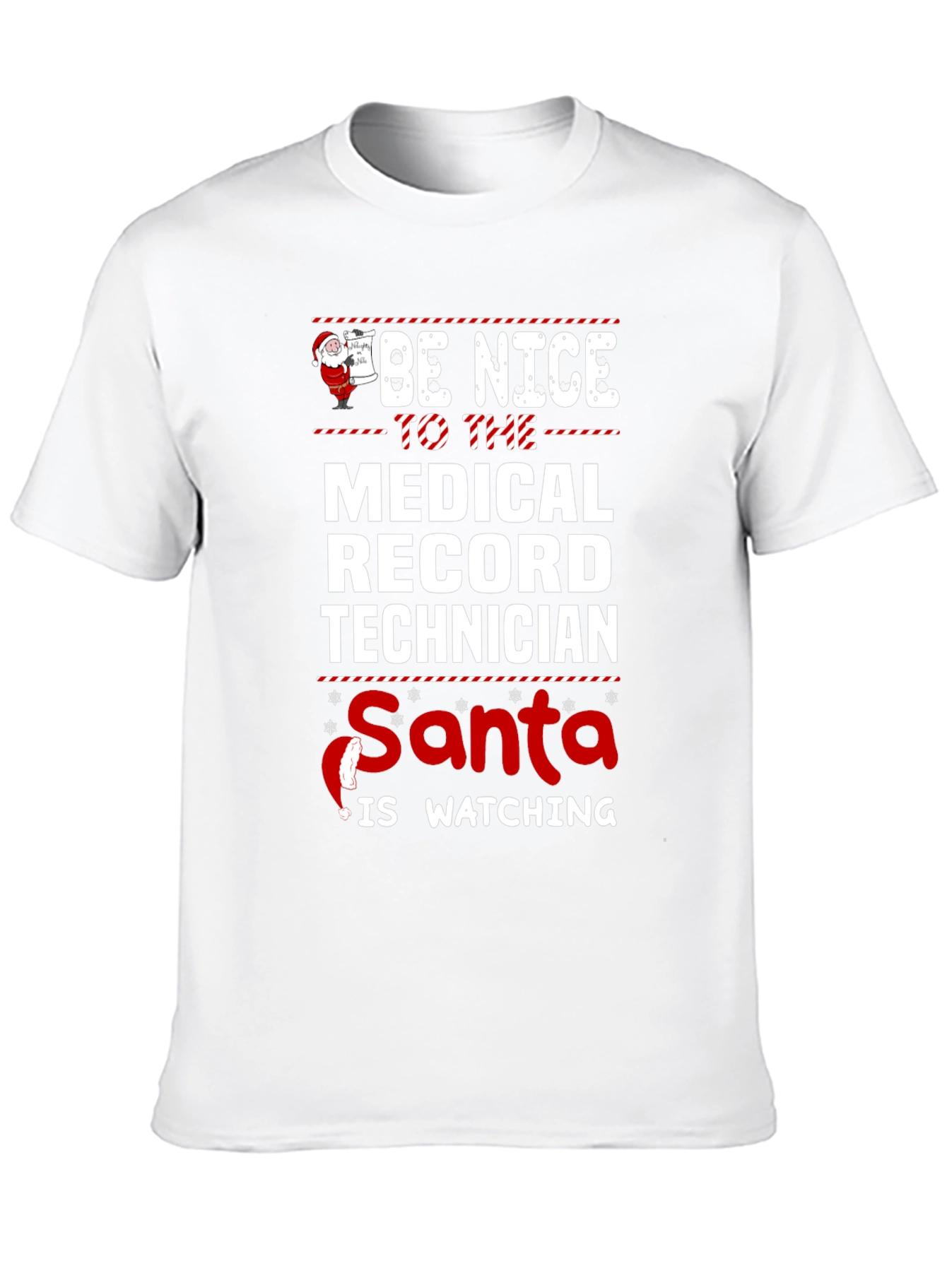 Medical Record Tech Santa Watching T-Shirt