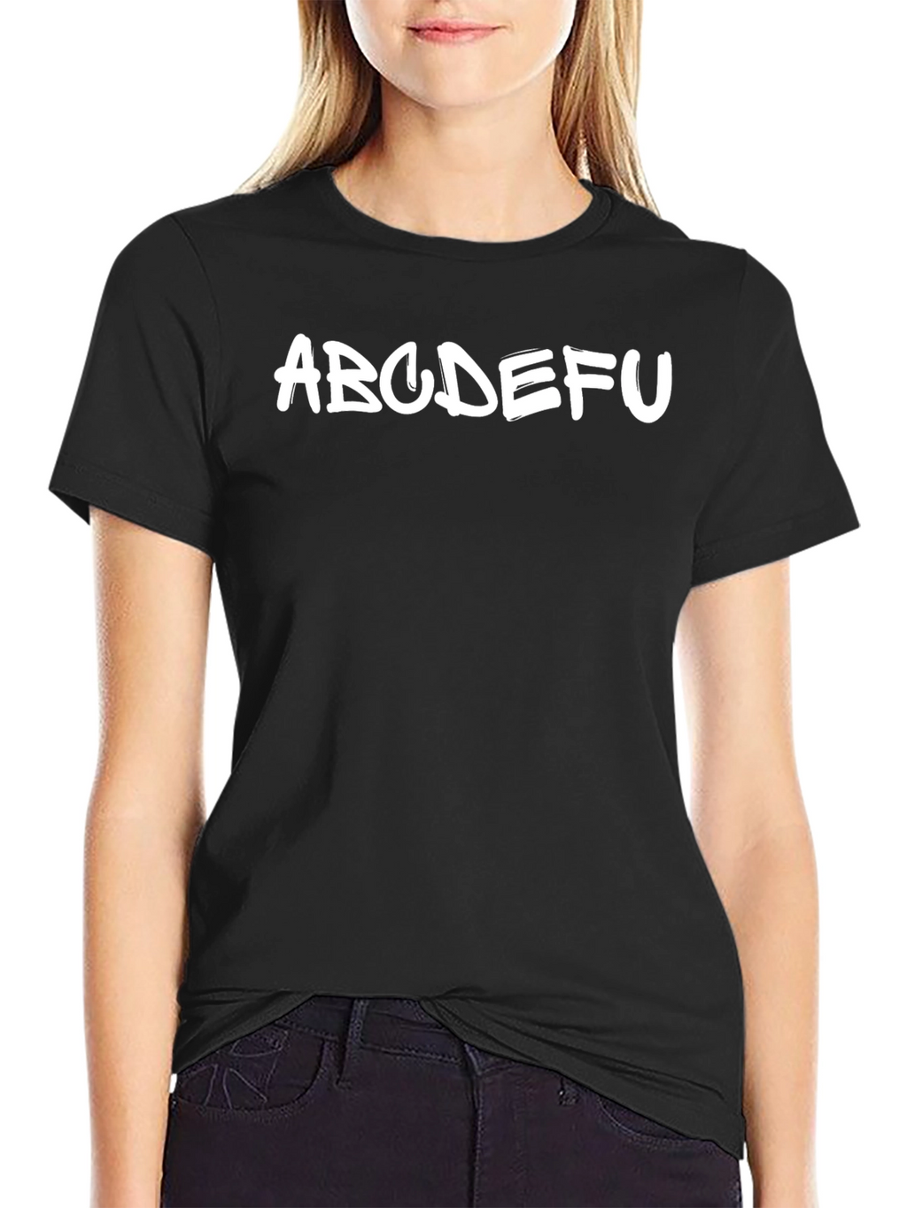 ABCEFU Graphic Black T-Shirt - Casual Style