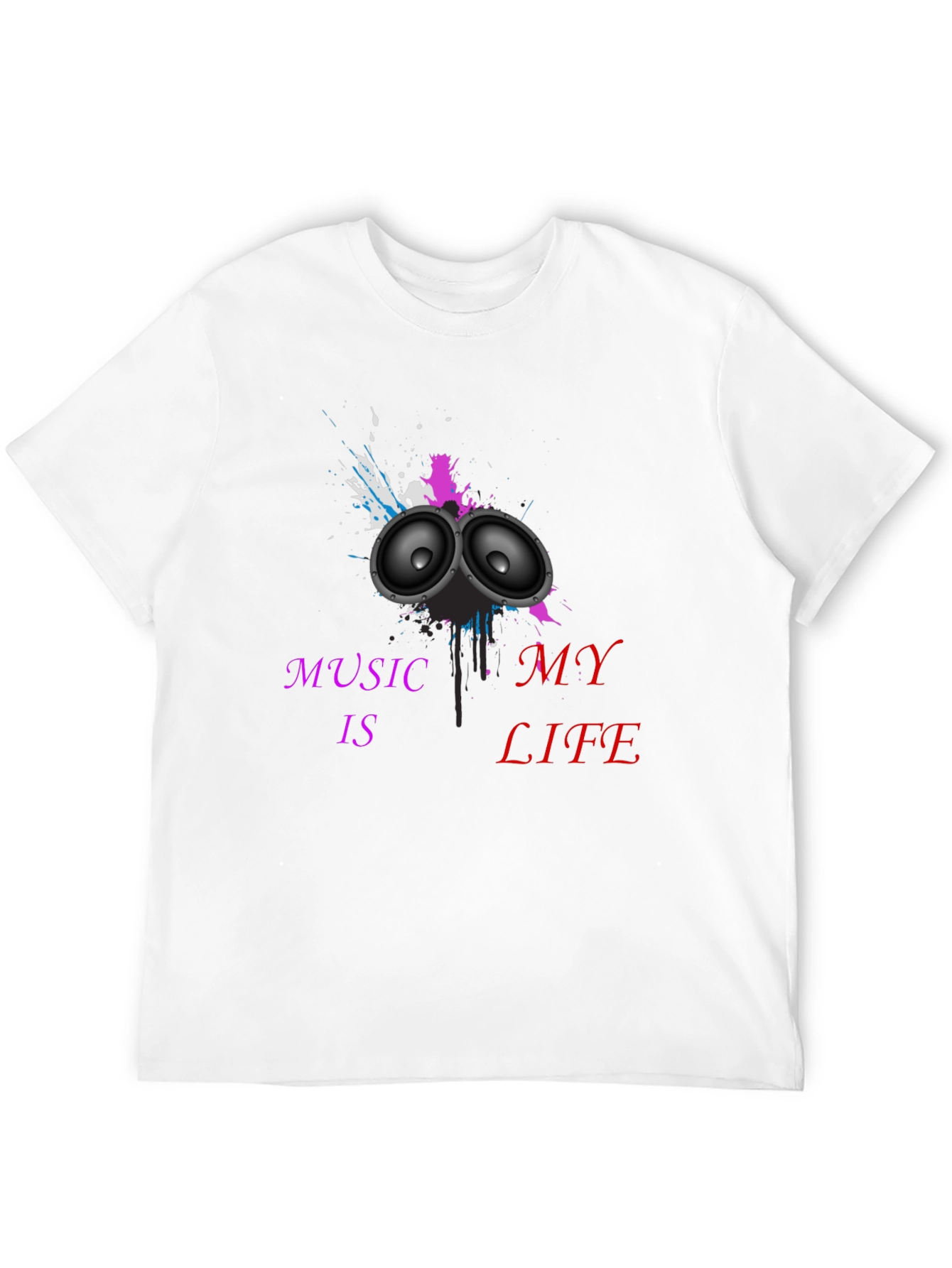 Music is My Life Black Graphic Tee
