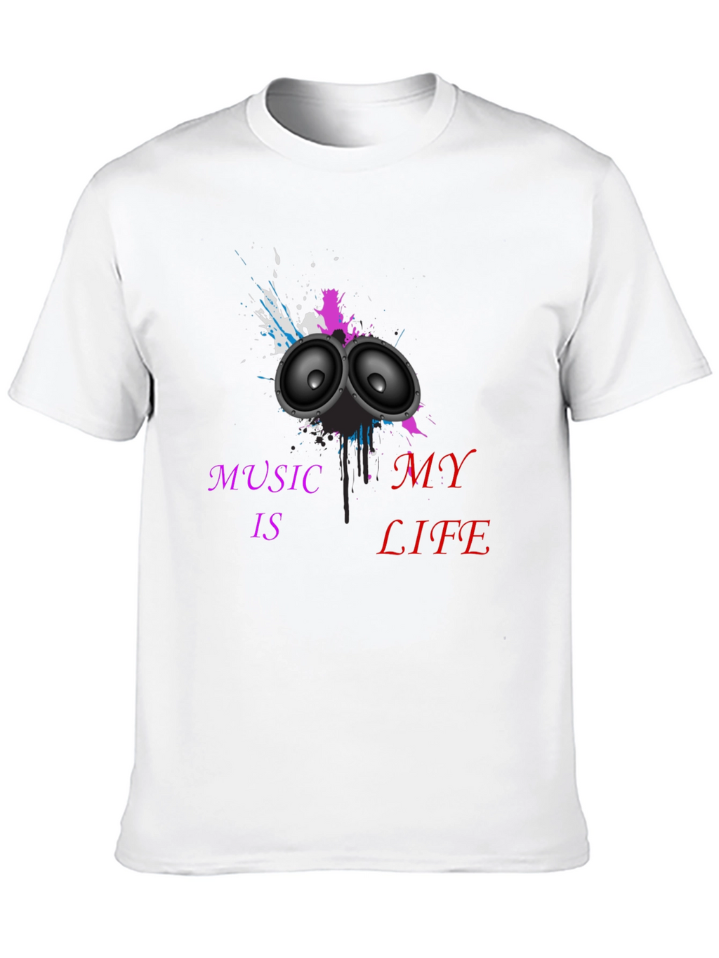 Music is My Life Black Graphic Tee